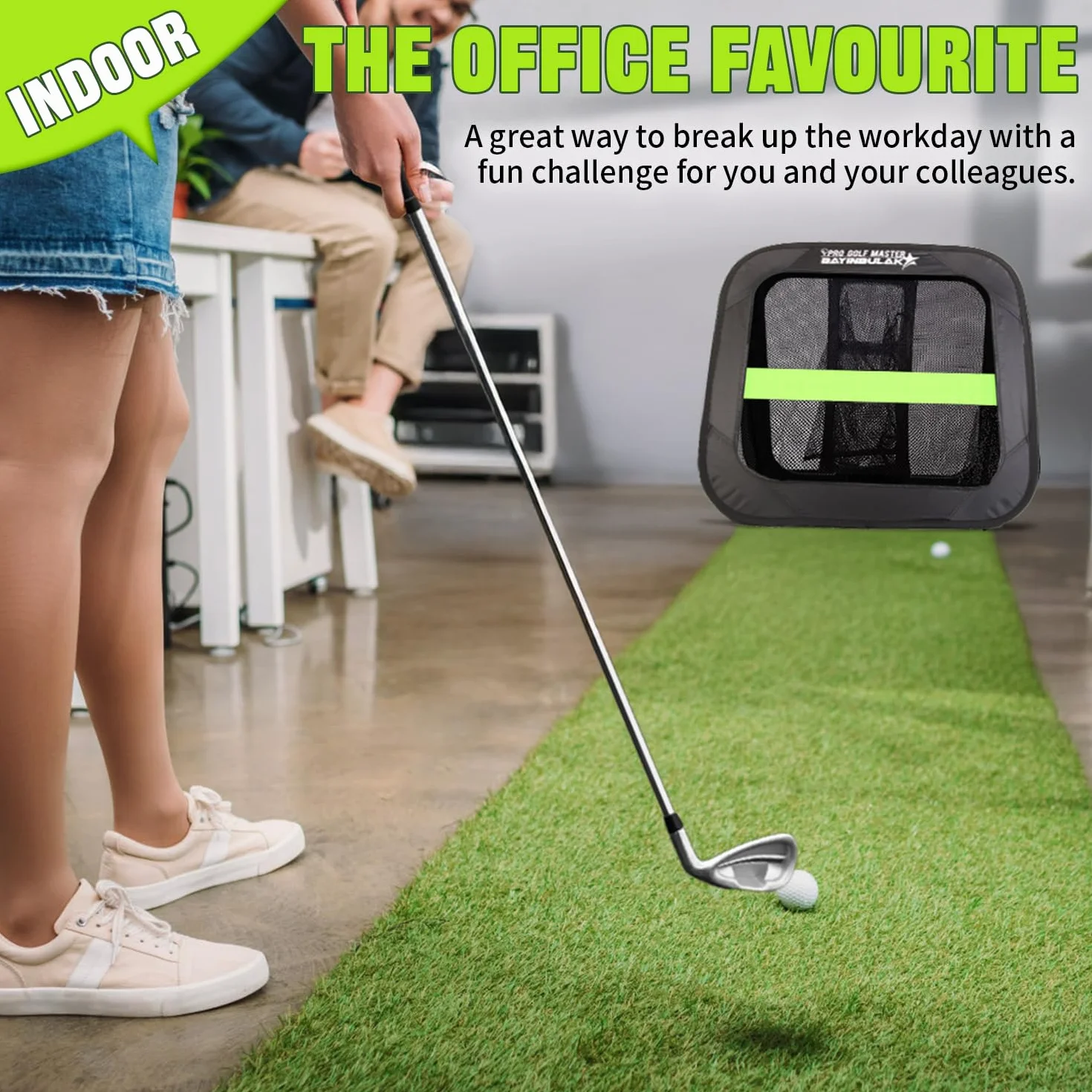 BAYINBULAK Red de práctica de Golf- Regalo de Mujer para Hombre- Conducción en el jardín- Almacenamiento Conveniente- Entrenamiento de Swing de Golf