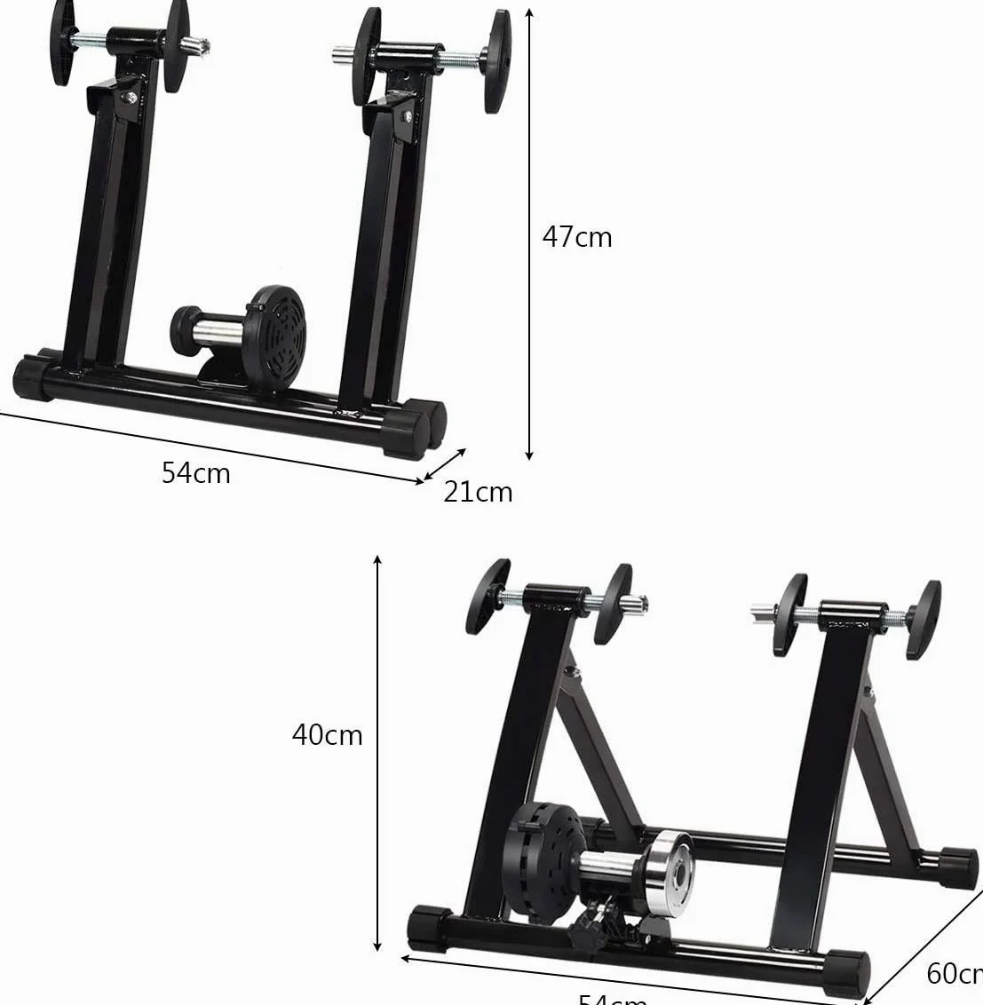 Rodillo de entrenamiento para bicicletas, rodillo de entrenamiento para bicicletas de 26-28 pulgadas, bicicleta estática plegable, cargable hasta 150 kg, fabricado en acero, incl. Soporte Rueda D