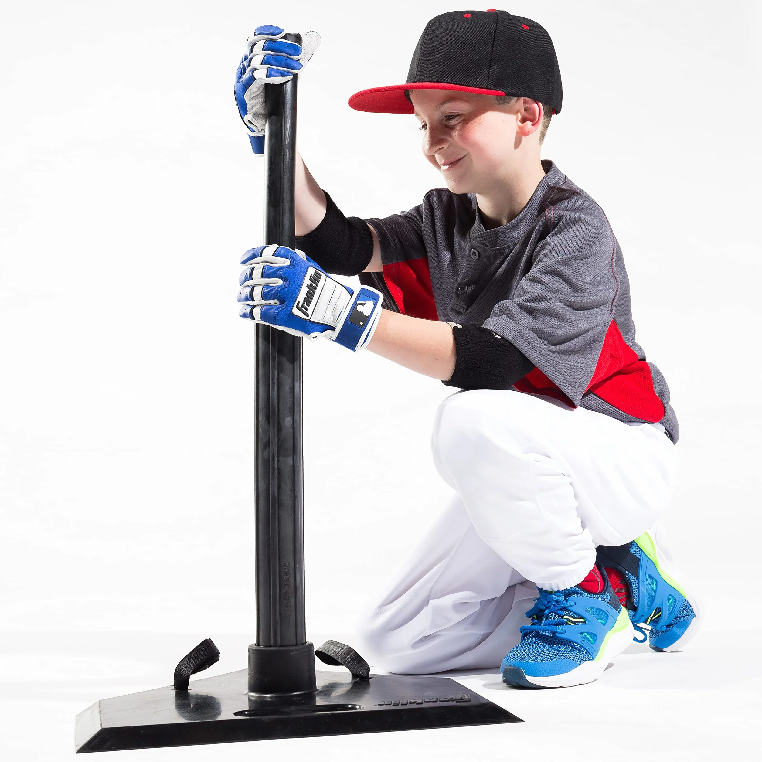Franklin Sports One-Position Rubber Batting Tee para Béisbol, Bateo, Soporte, Camiseta Juvenil Ajustable, Talla Única