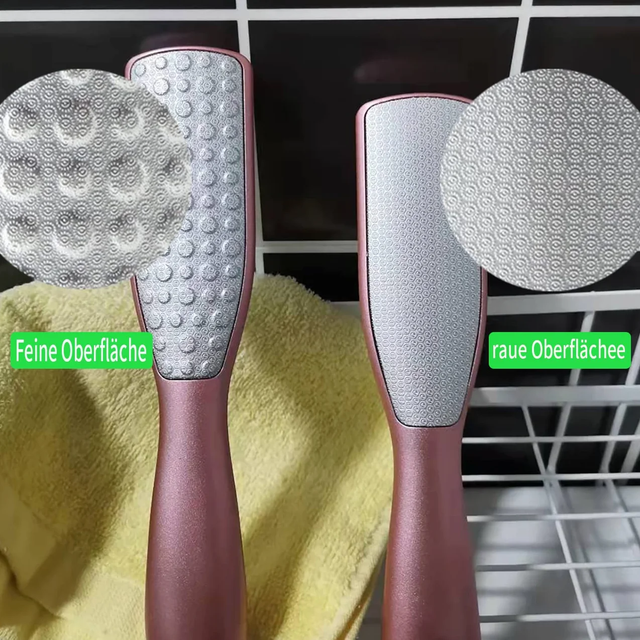 Lima de pie de acero inoxidable, corte láser de doble cara, impermeable y antioxidante