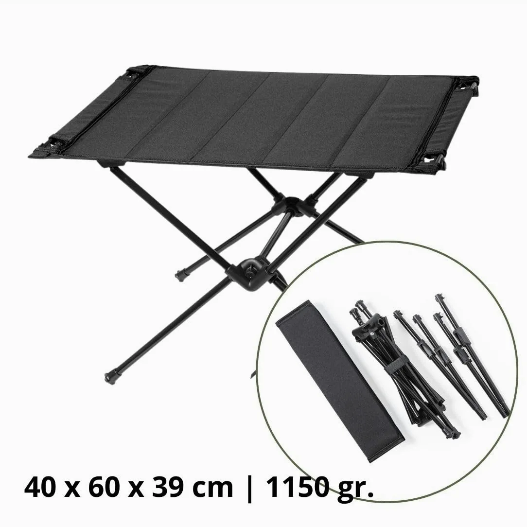 Pack de 2 Sillas y Mesa de Camping Plegables | Sillas Plegables con Porta Bebidas y Mesa Compacta | con Bolsa de Transporte | Set de Mobiliario de Exterior
