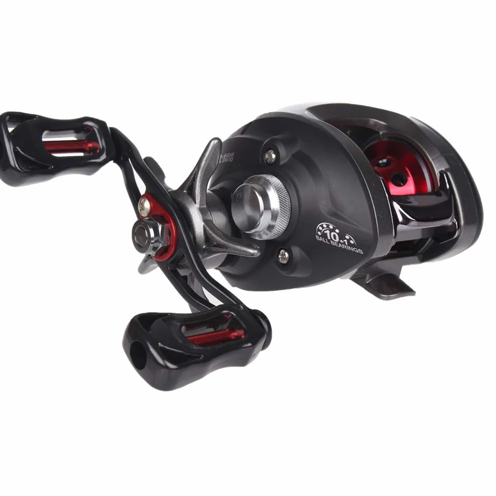 Diwa Baitcasting Carretes de Pesca Carretes de Agua Salada de Agua Dulce Spincasting Carretes de Fibra de Carbono Arrastre 18 LBS 12 + 1 Rodamientos de Bolas de Acero Inoxidable Blindados Carrete