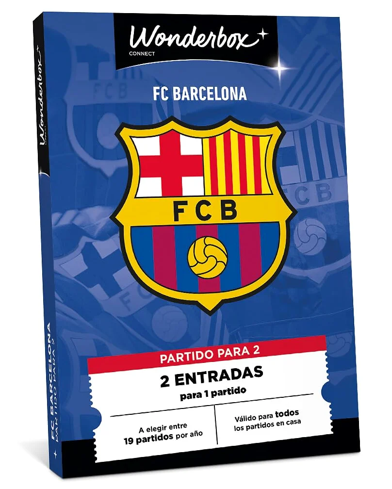 WONDERBOX Connect - Caja Regalo - FC Barcelona - 2 entradas para 1 Partido - para Todos los Partidos en casa - Spotify Camp NOU - Válido Durante 27 Meses