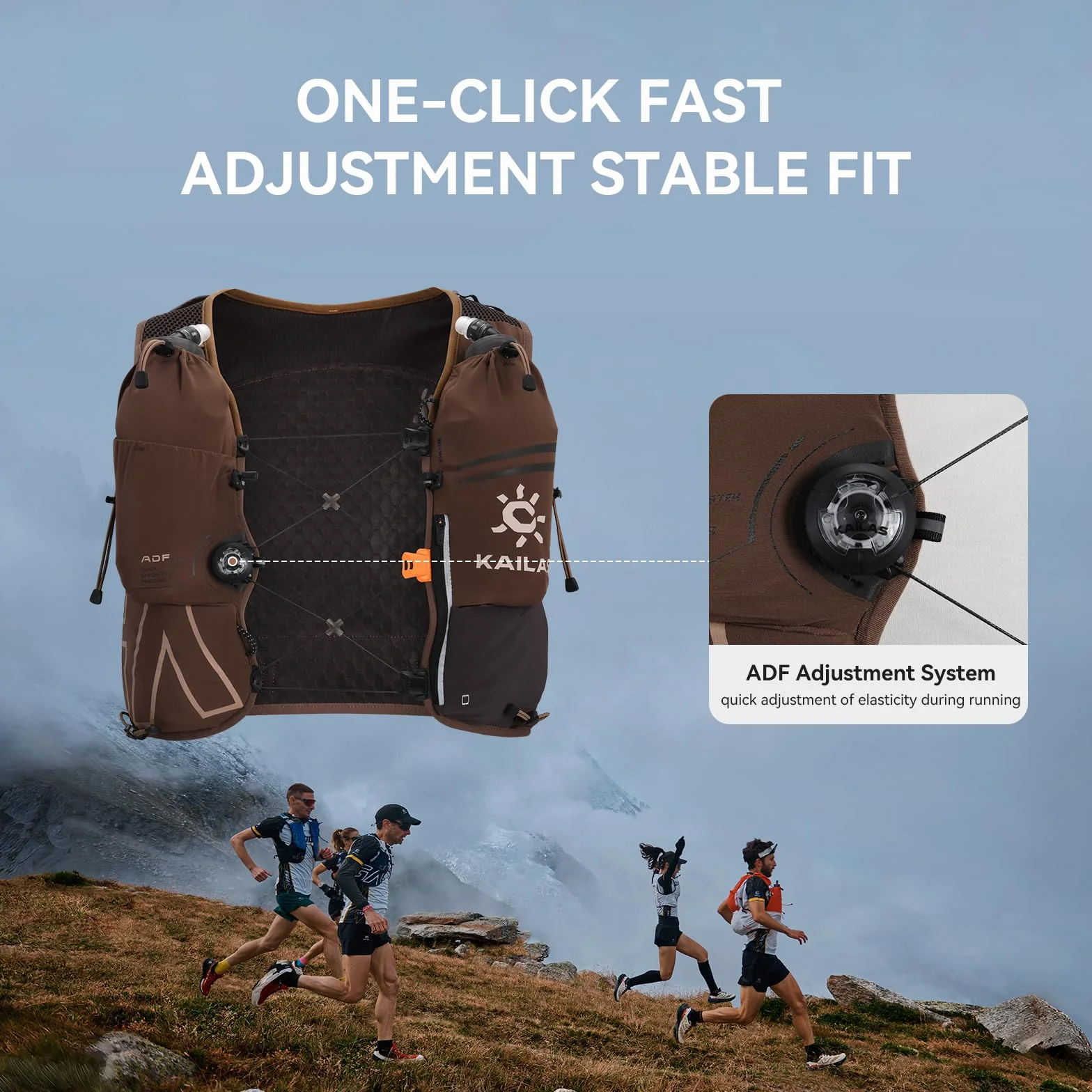 KAILAS FUGA AIR 8 - Chaleco de hidratación para correr, ligero, con dos vejigas de agua de TPU para mujeres y hombres, senderismo, ciclismo