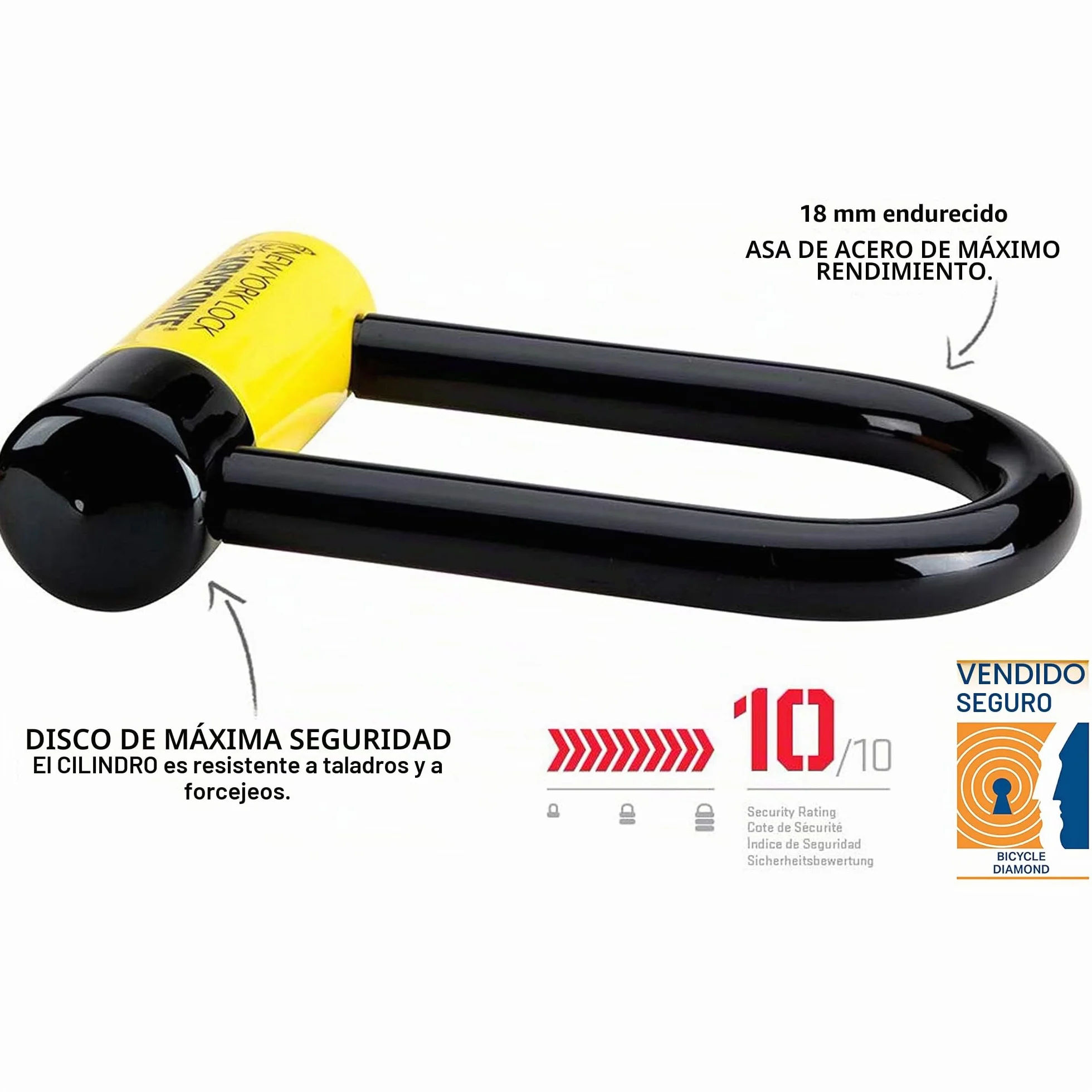Kryptonite New York FAHGETTABOUDIT Lock - Amarillo, Mini