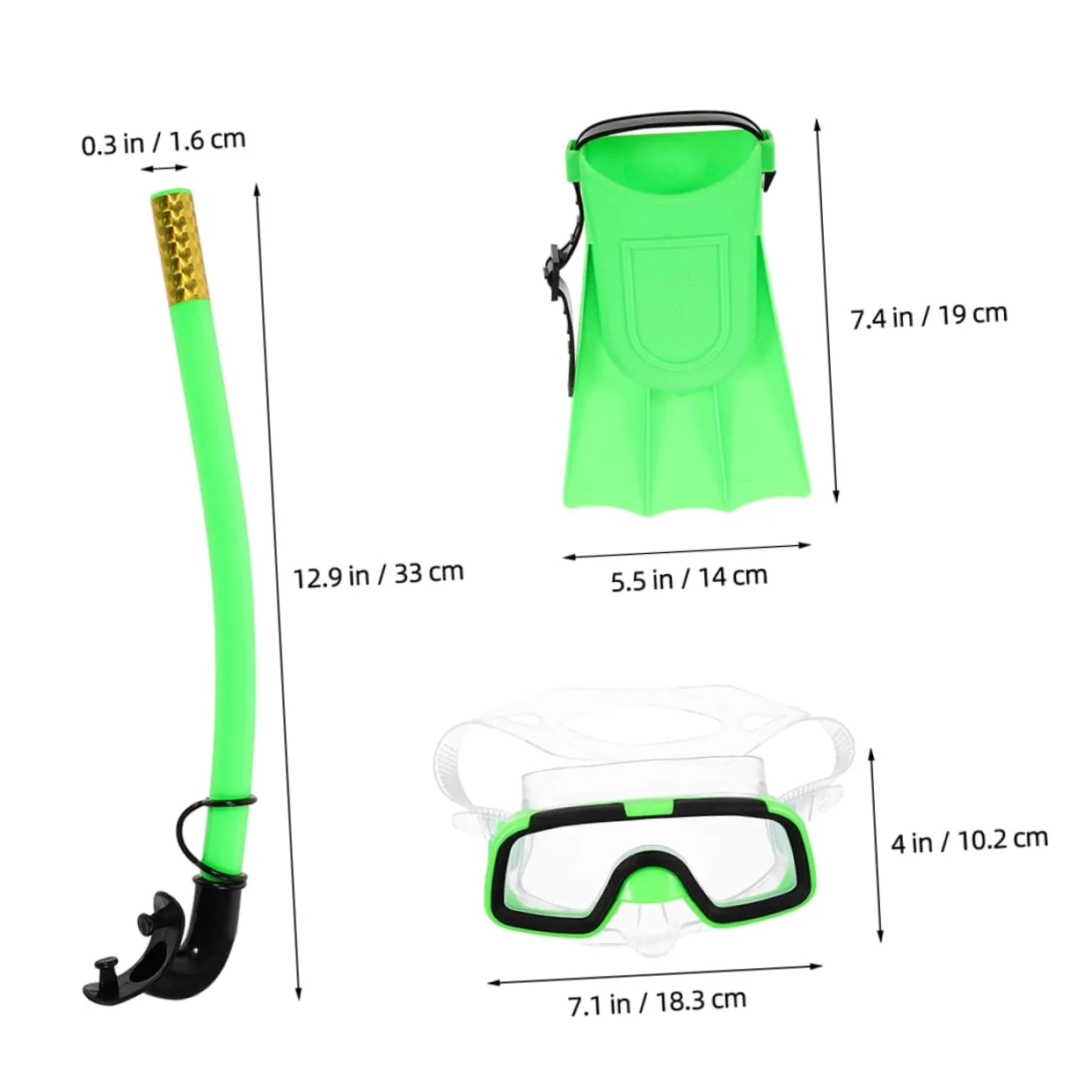 Healifty Gafas de Buceo Máscara de Snorkel para Equipo Compacto y Ligero Aletas Cortas para Nadar Snorkel para Principiantes