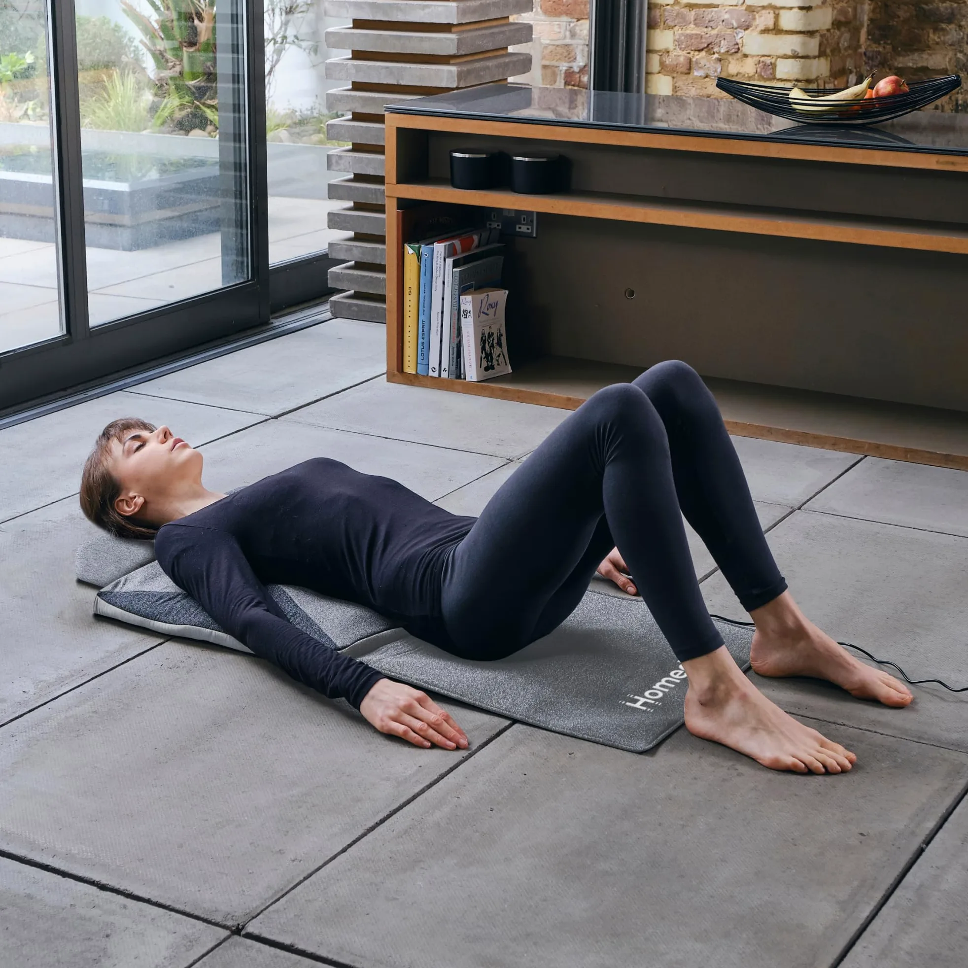 Homedics Stretch Mat - Full Body Stretching Mat with Adjustable Programs, Portable & Foldable Exercise Fitness Mats, Ideal for Home Gym, Yoga or Pilates - with Head Pillow for Enhanced Comfort
