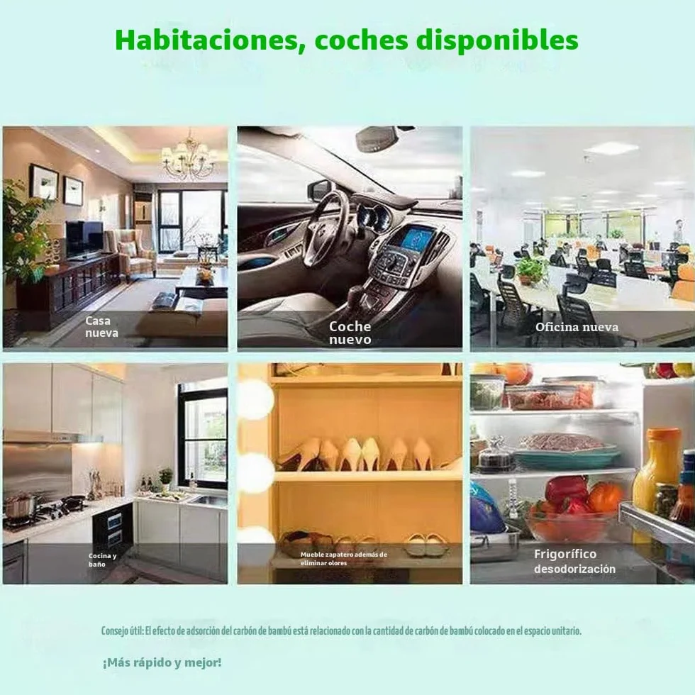 Bolsas purificadoras de olores de carbón de bambú activado 30 piezas para hogar y auto ambientador natural