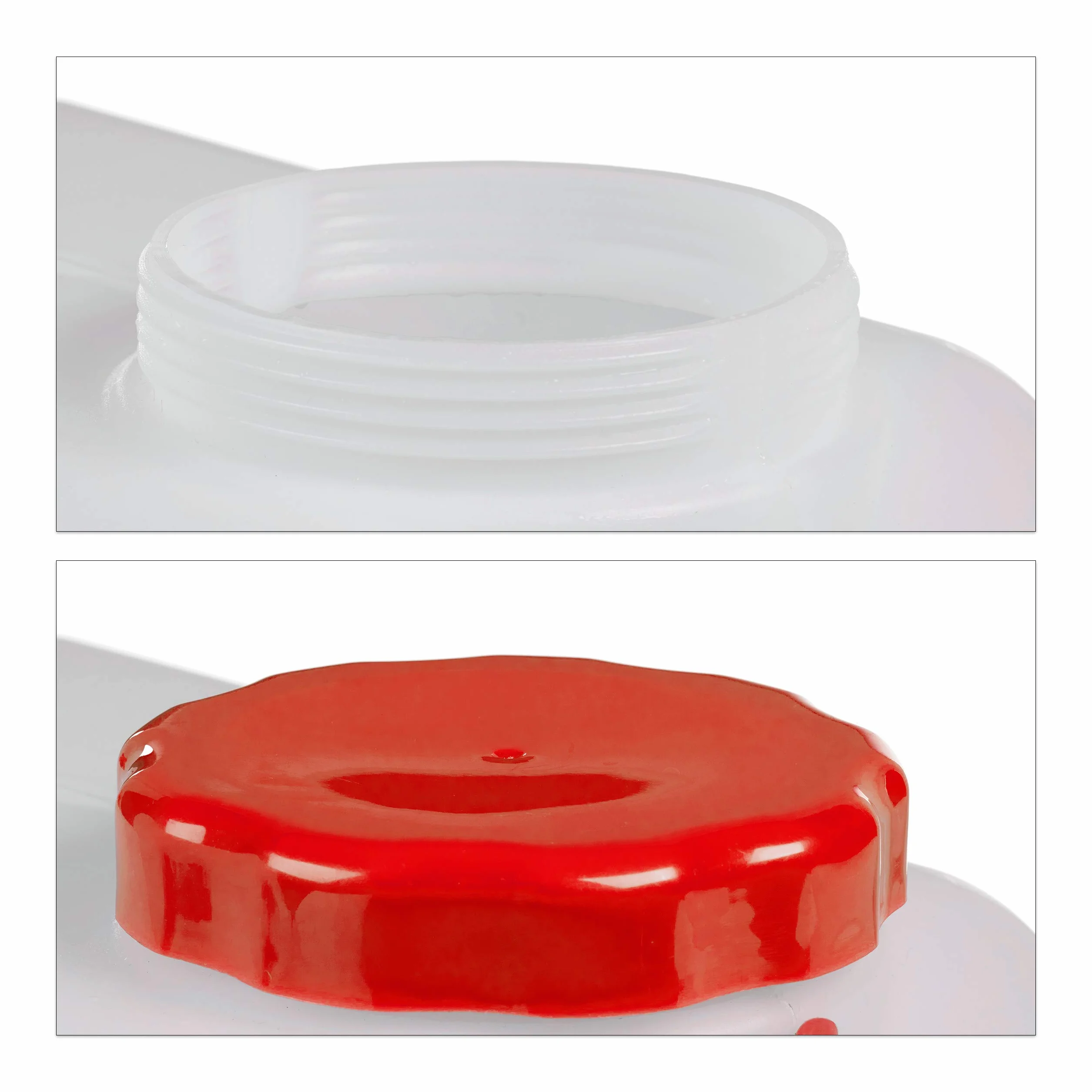 Relaxdays Bidón de agua con grifo, Tapa de rosca ancha, Accesorio de camping, 23L, Sin BPA, Blanco & Rojo, 1 Ud.