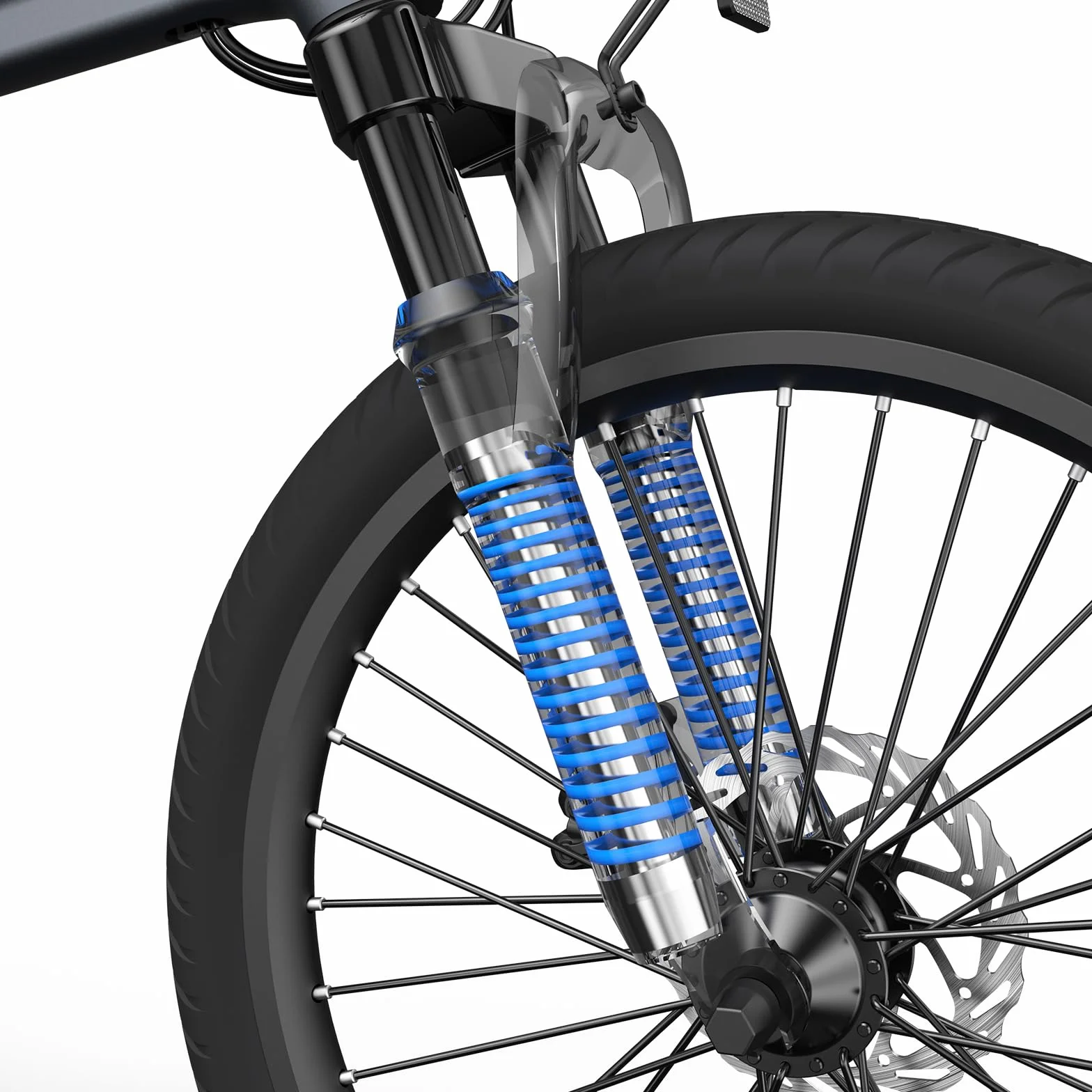 A Dece Oasis Ado Air20S V26 Bicicleta Eléctrica Plegable, E-Bike Ultraligera 20'' con Suspensión, Motor 250W/50Nm, Autonomía 100km, App Ado, Pantalla IPS de 2,4'',Incluye Cesta Delantera