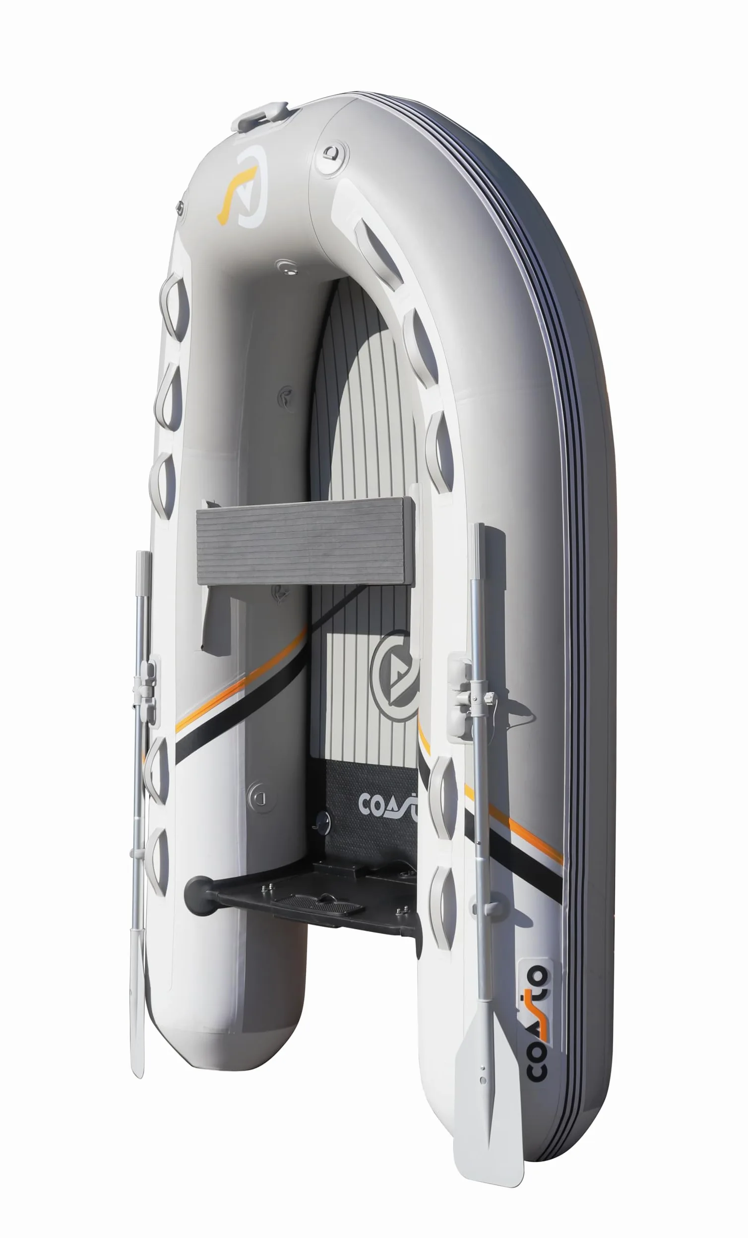 Coasto – Anexo Inflable Premium 248 – BT-CDS248P – Suelo Dropstitch/Alta Presión – 3+1 plazas, 248 x 154 cm – Extrema Estabilidad – Pack de 2 Palas, Bomba y Bolsa de Transporte – Gris