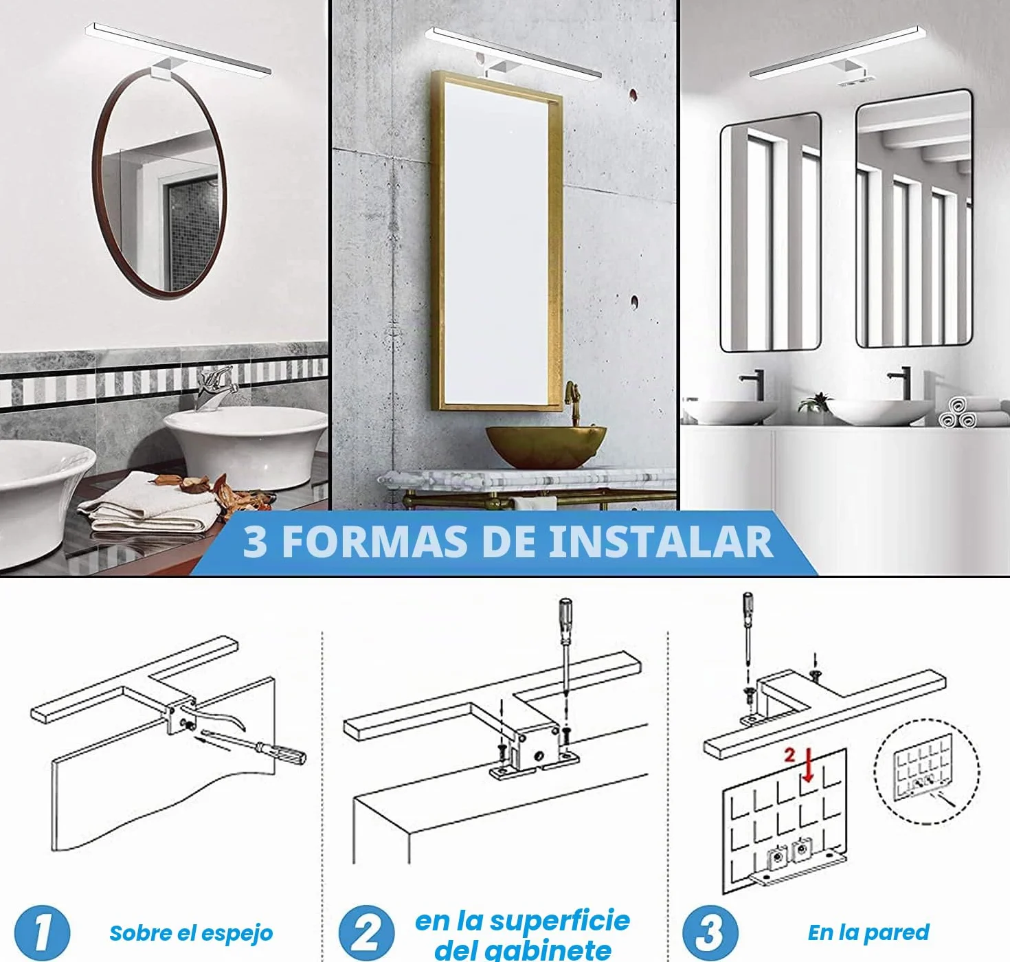 Lámpara LED de Baño 10W 820LM Blanco Neutro 4000K IP44 230V 40cm