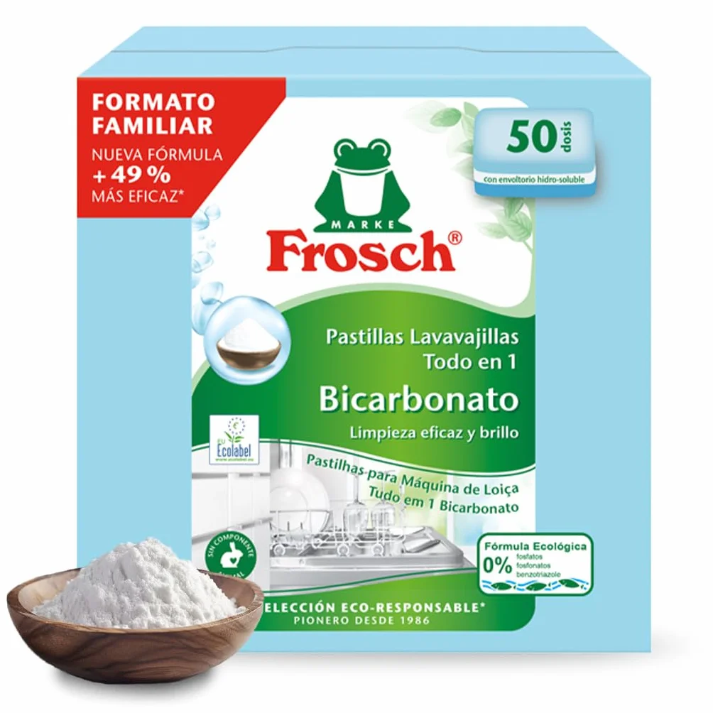 Frosch Pastillas Lavavajillas Todo en 1 con Bicarbonato 50 Dosis 0.2 kg