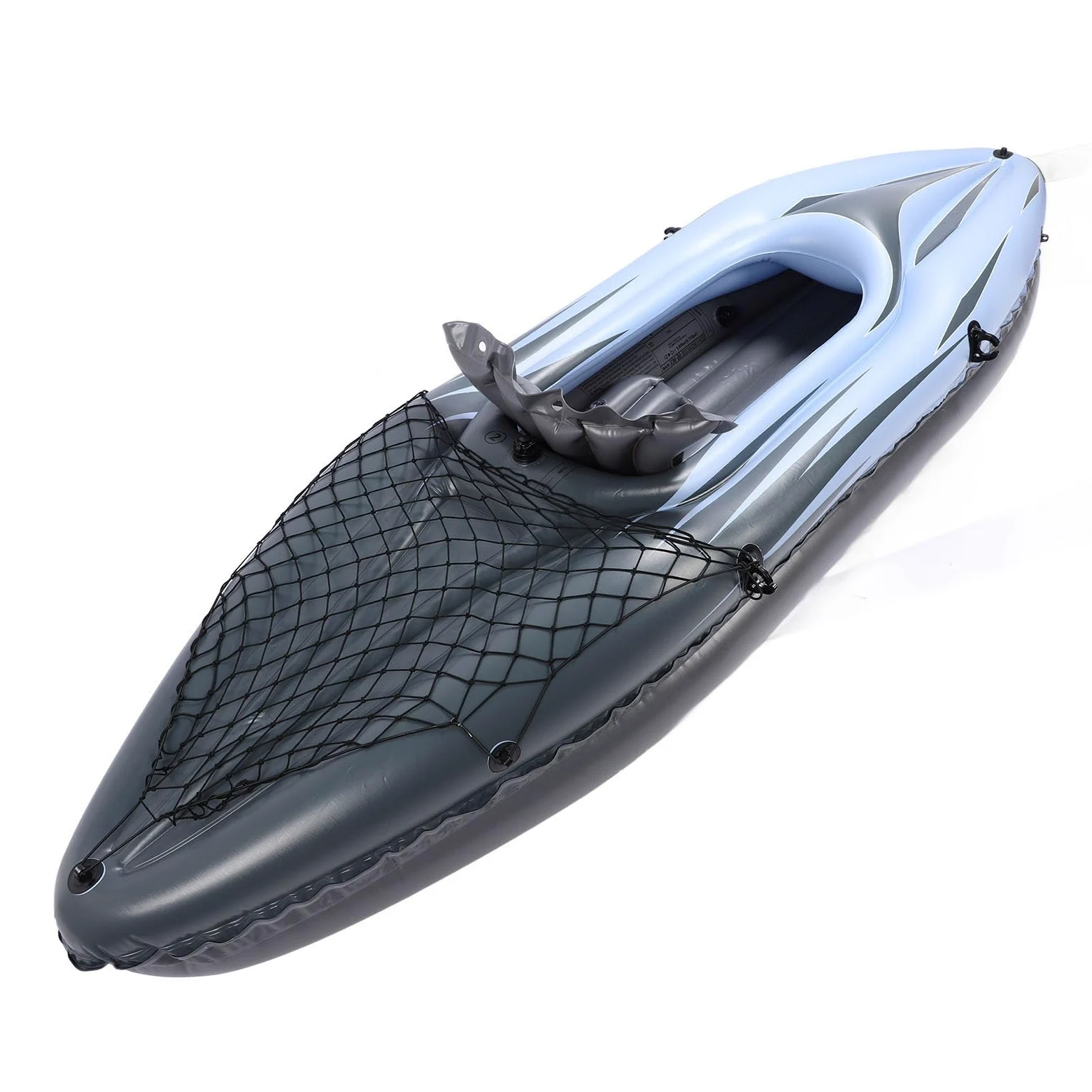 1 Persona Juego de Kayak Inflable, Bote de Canoa portátil portátil de PVC, con Bomba Manual de Almacenamiento de paletas de Almacenamiento a Prueba de Pesca para Adultos