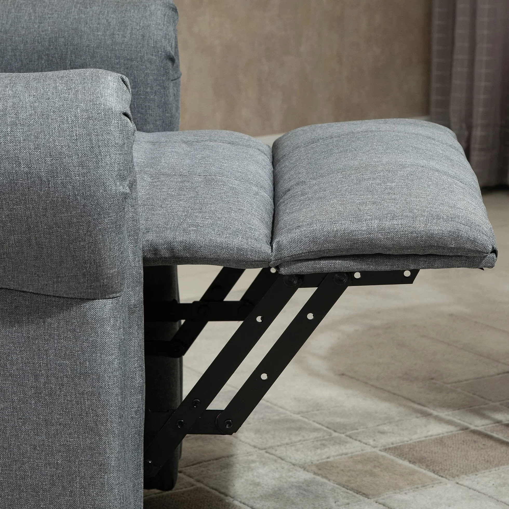 HOMCOM Sillón Relax Reclinable Eléctrico Levanta Personas, Masaje Vibratorio y Calor, Control Remoto, Gris