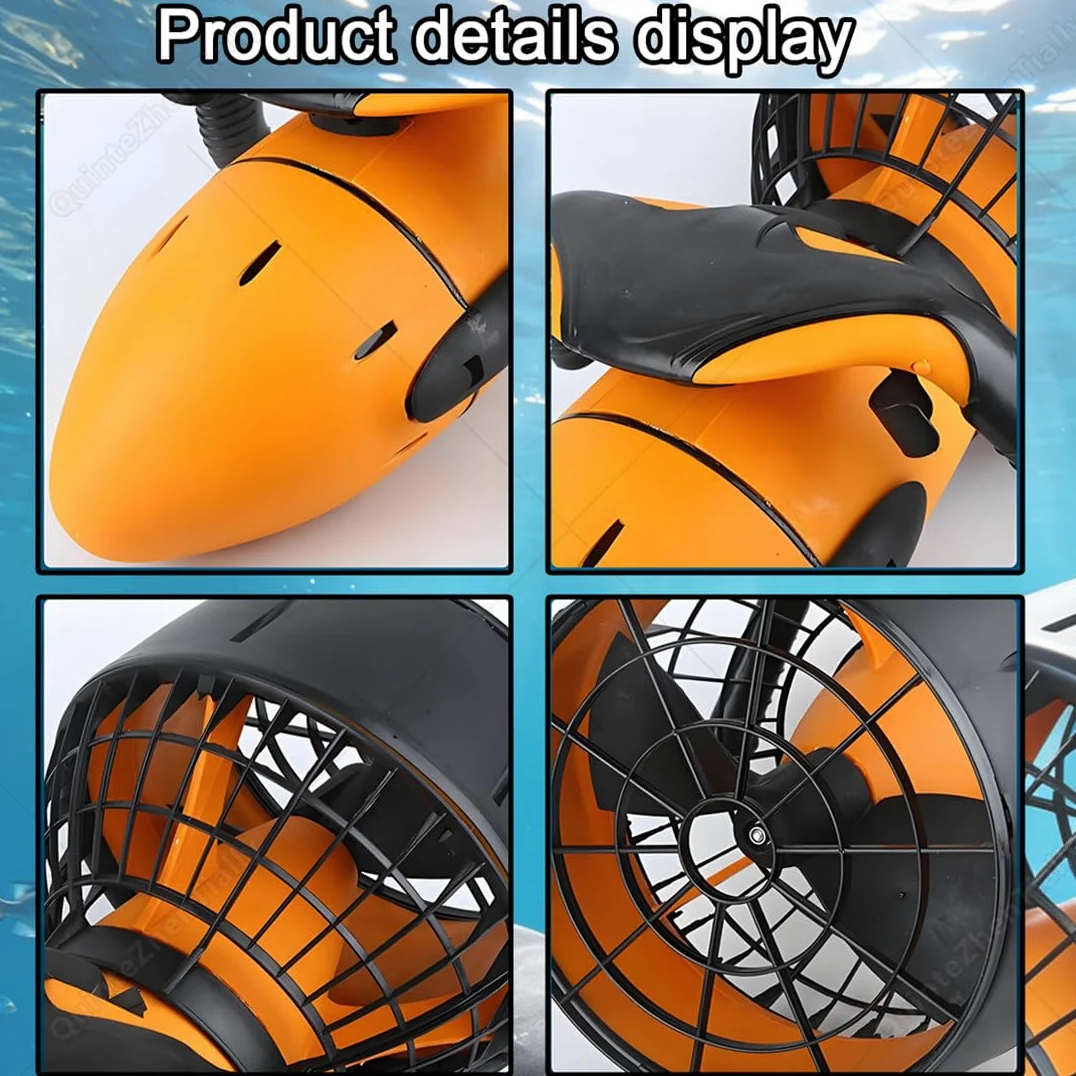 Sea Scooter Adultos,Potenciadores Natación Buceo 300w,Scooter Eléctrico Submarino Mar,con Hélice,Profundidad Máxima 20 M,para Deportes Acuáticos,Buceo Exteriores