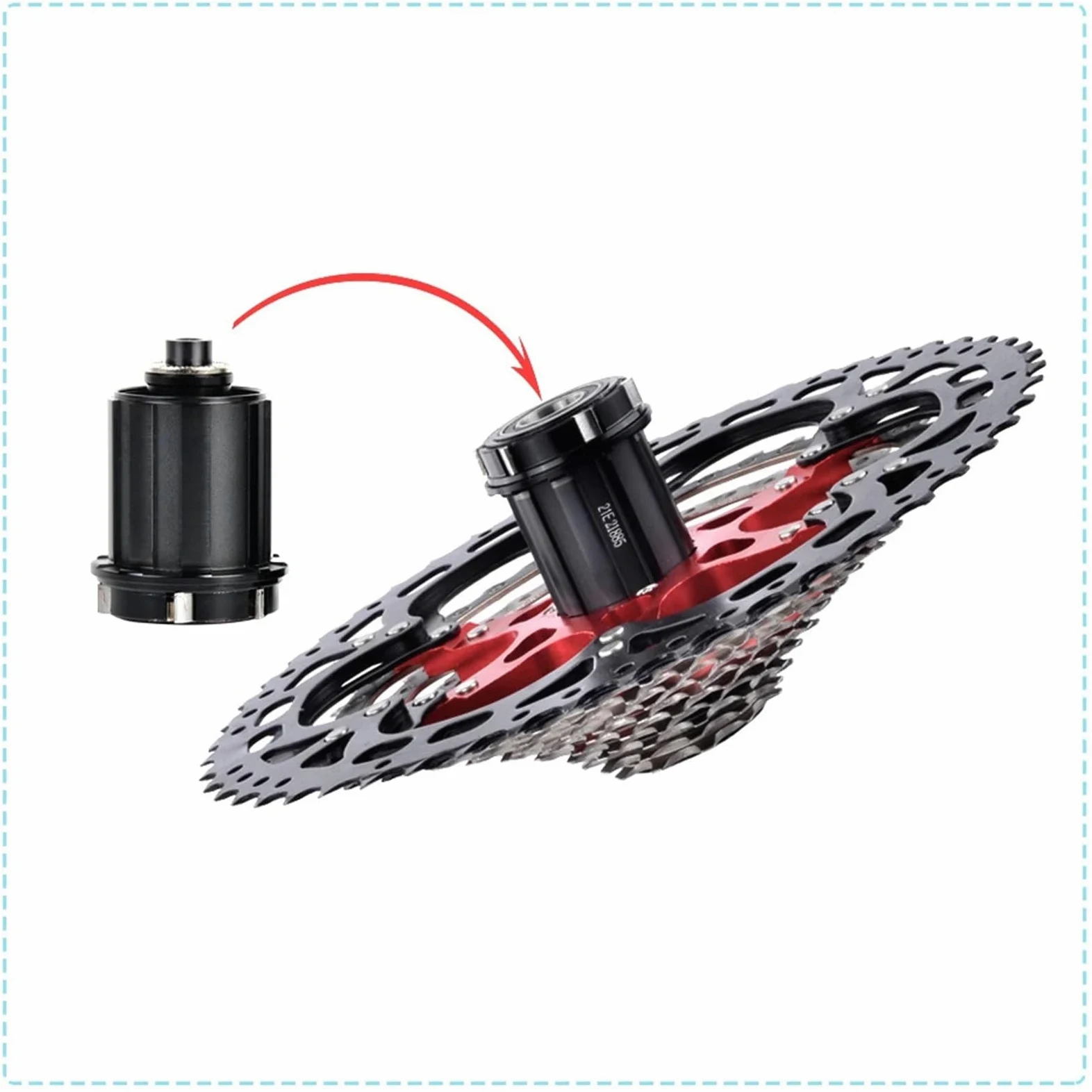 Genérico Compatible con Cassette de Bicicleta de 8-12 velocidades Sunshine, piñón de Rueda Libre de Estructura HG, Volante de inercia 32T-52T for buje HG estándar