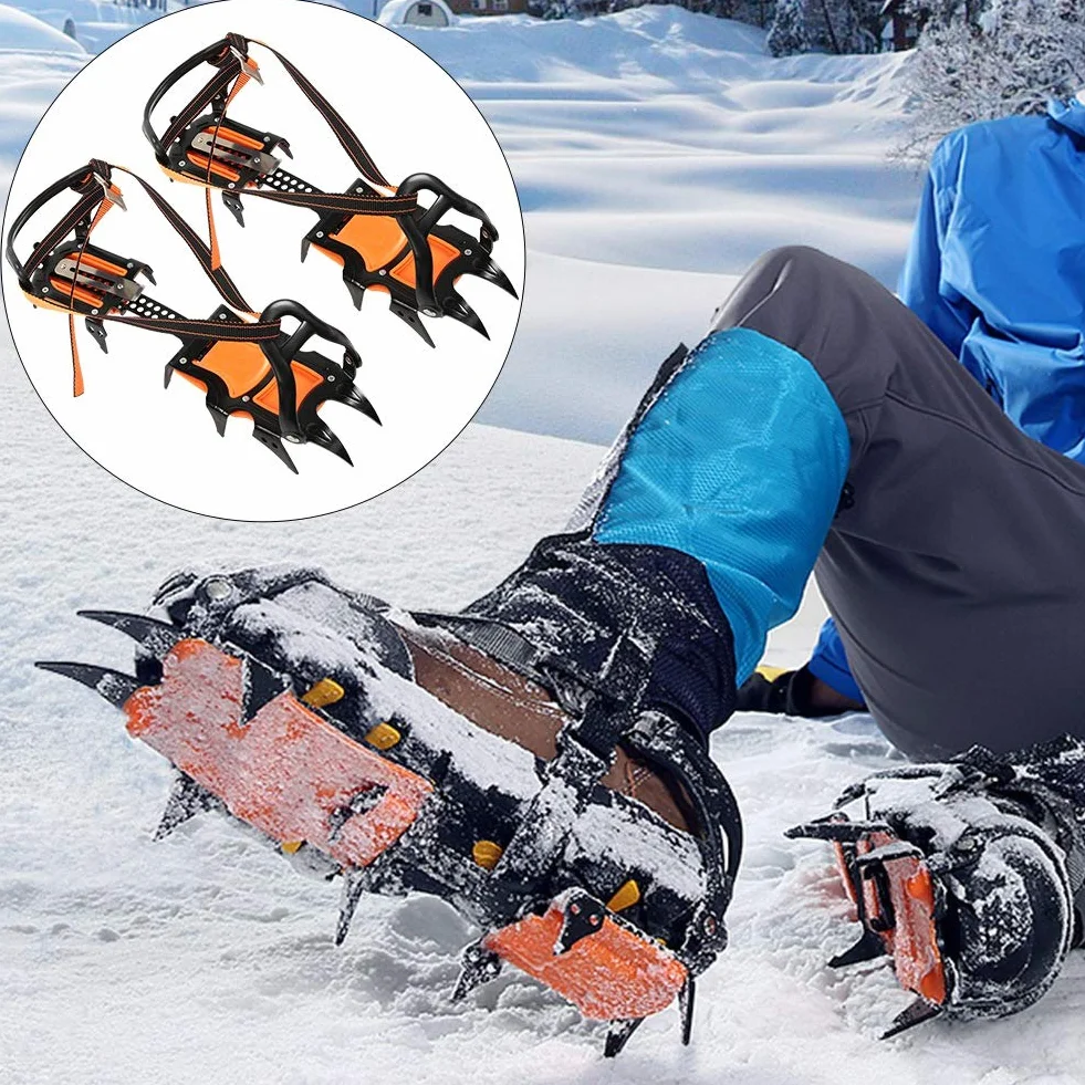 Hierros de Hielo,Material de Acero Rampones de montañismo Alta Elasticidad para Caminar