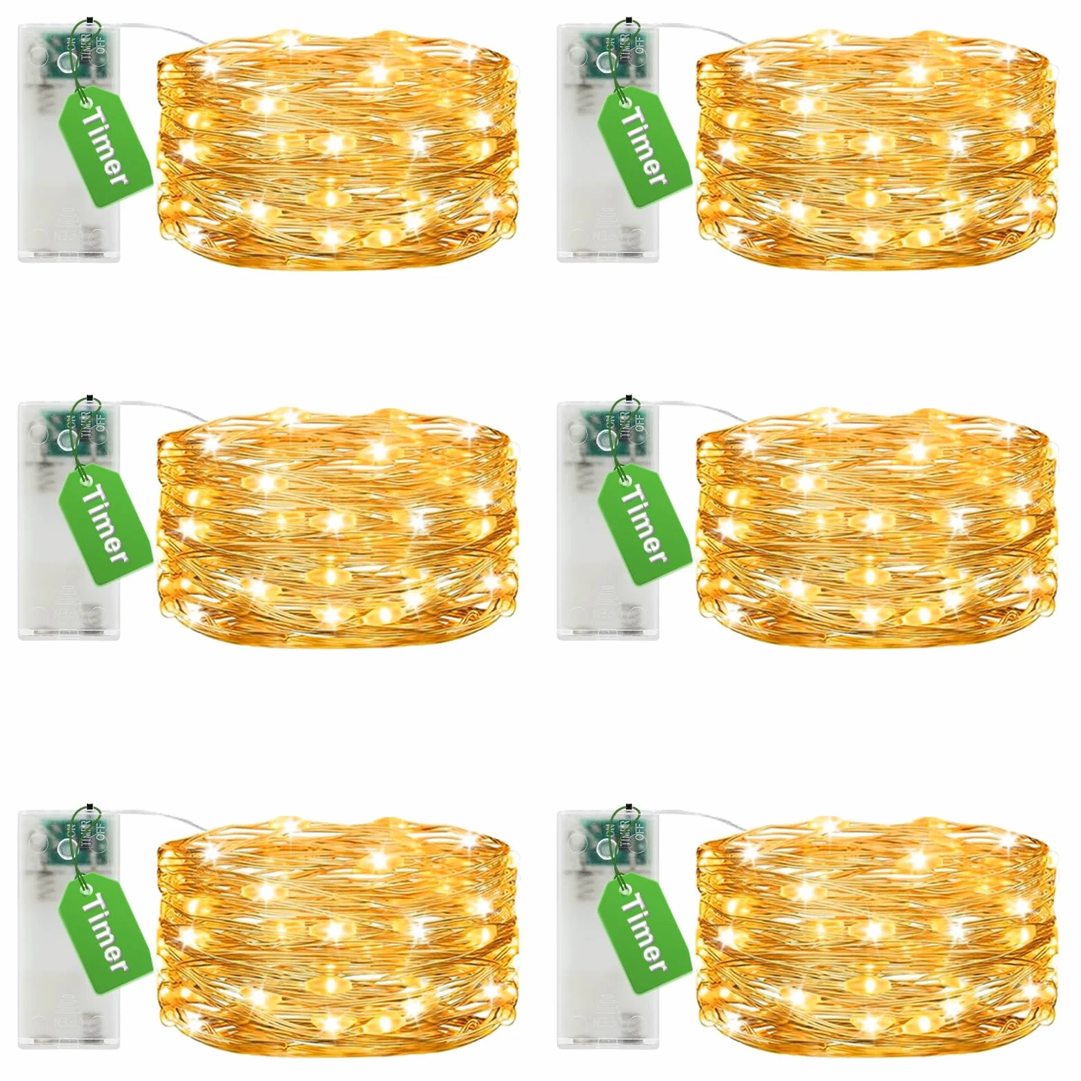 Guirnalda luces LED pilas 3M 30 LED micro alambre de cobre blanco cálido decoración interior
