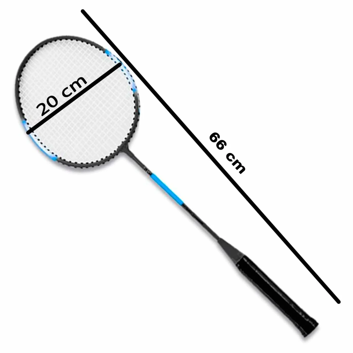 Tradineur Set de 2 Raquetas de bádminton para niños con Volante y Funda 66 x 20 cm