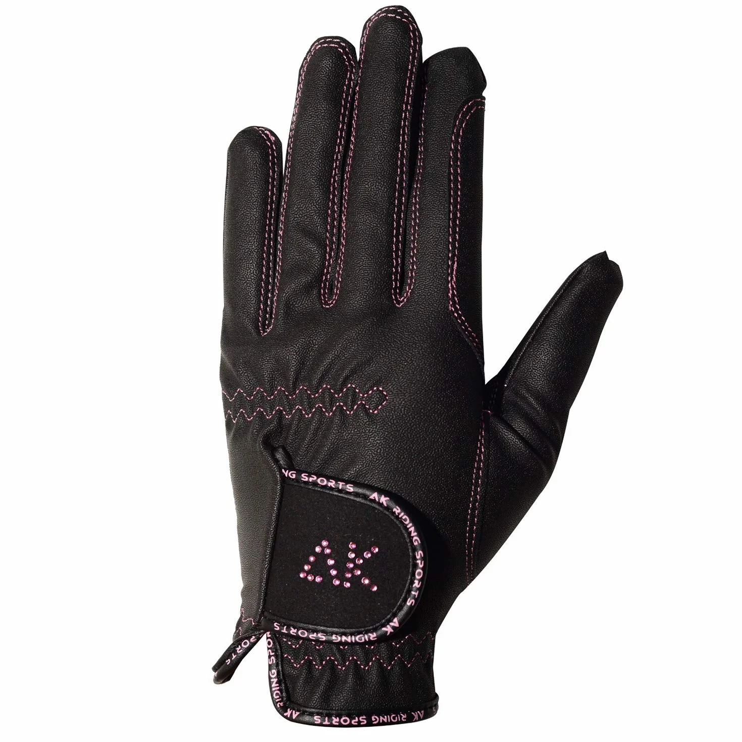 AK - Guantes de equitación para mujer, hombres y niños, con piedras