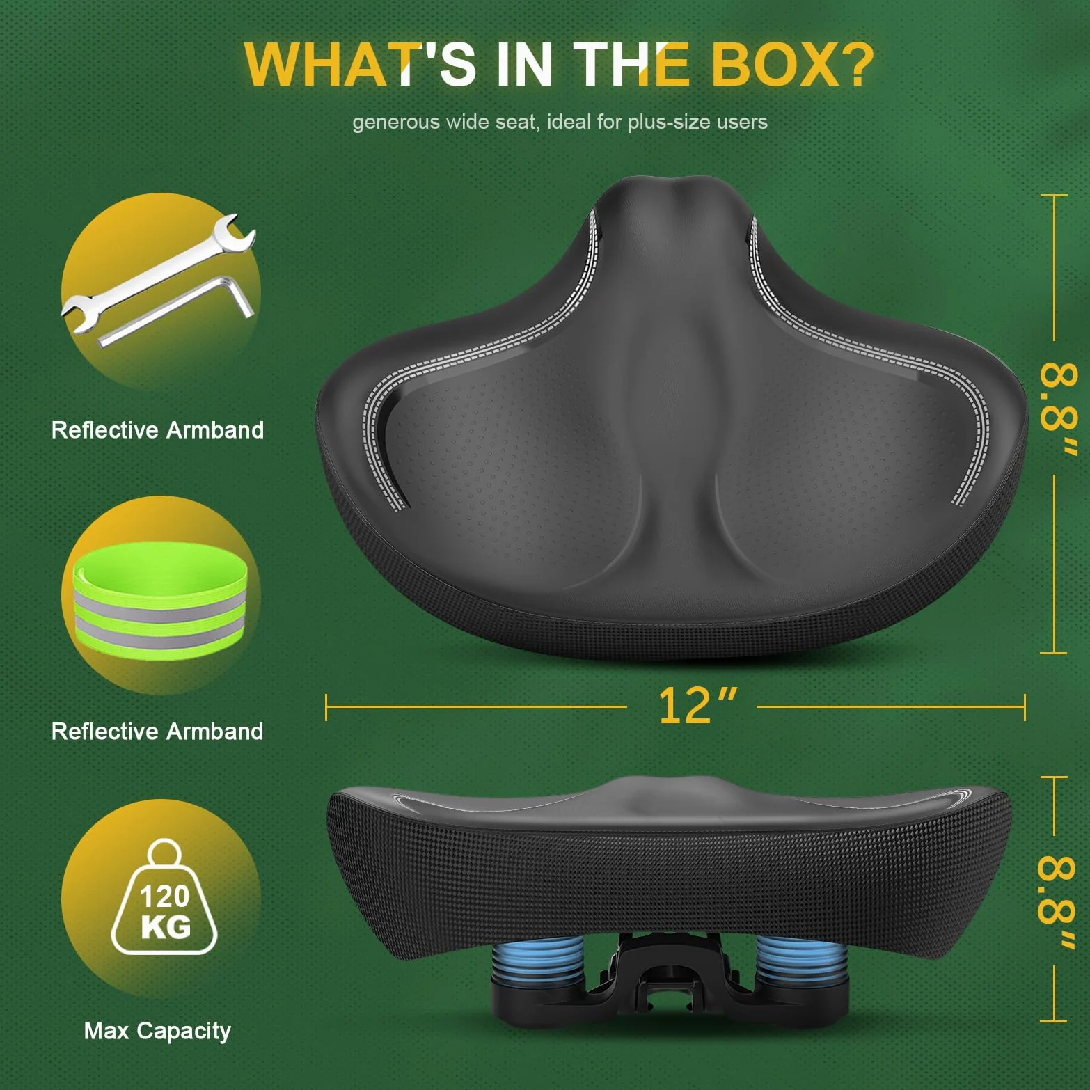 Cojín de asiento de bicicleta de gran tamaño sin nariz, cómodo asiento de bicicleta para hombres y mujeres, sillín de bicicleta extra ancho compatible con Peloton, bicicleta eléctrica