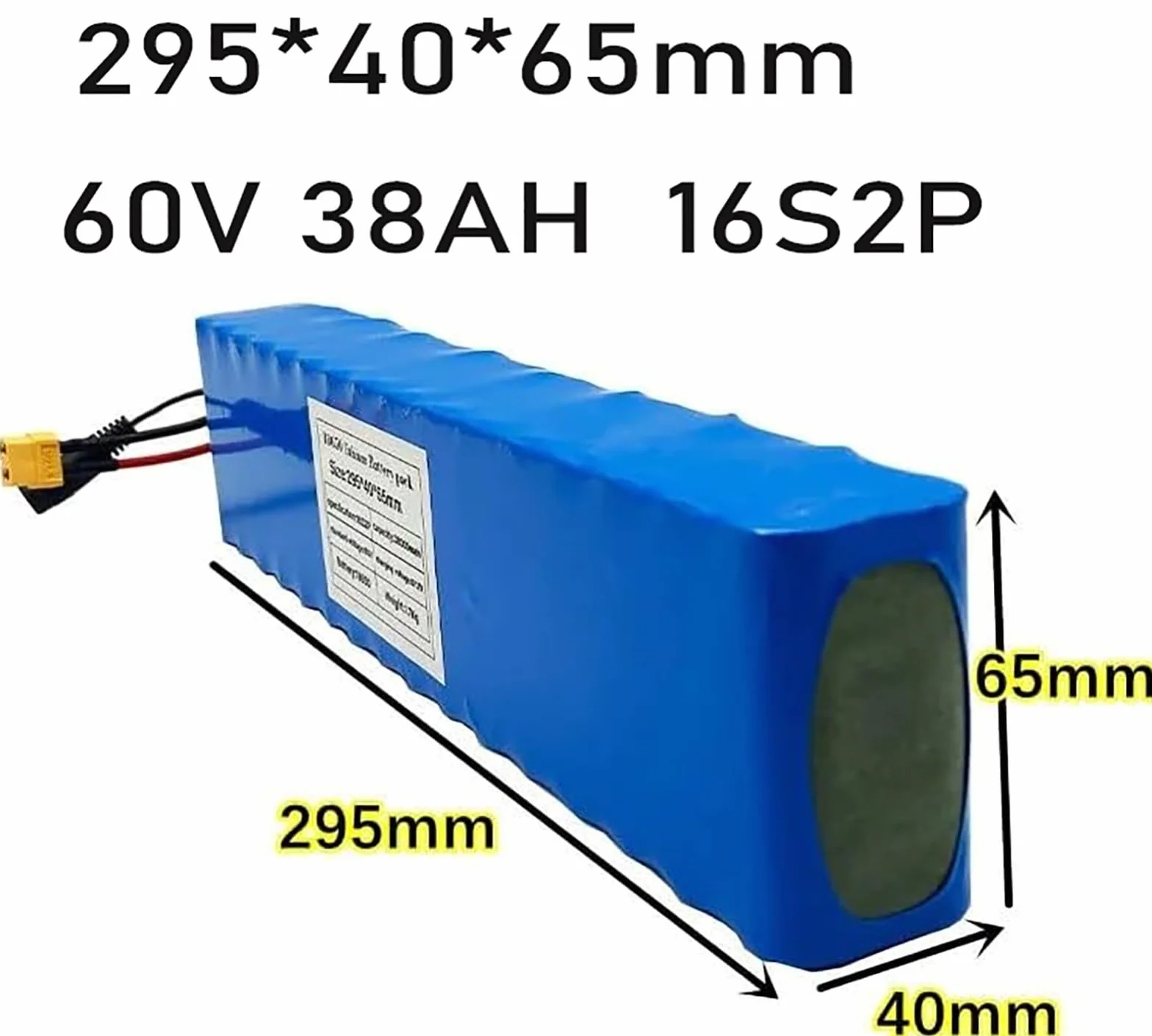 Batería De Iones De Litio Para Bicicleta Eléctrica De 60 V Y 38 Ah, 16S2P, Resistente Al Agua, Para Scooters Eléctricos Con Motor De 200 W A 1000 W. XT90+DC,60V 38AH