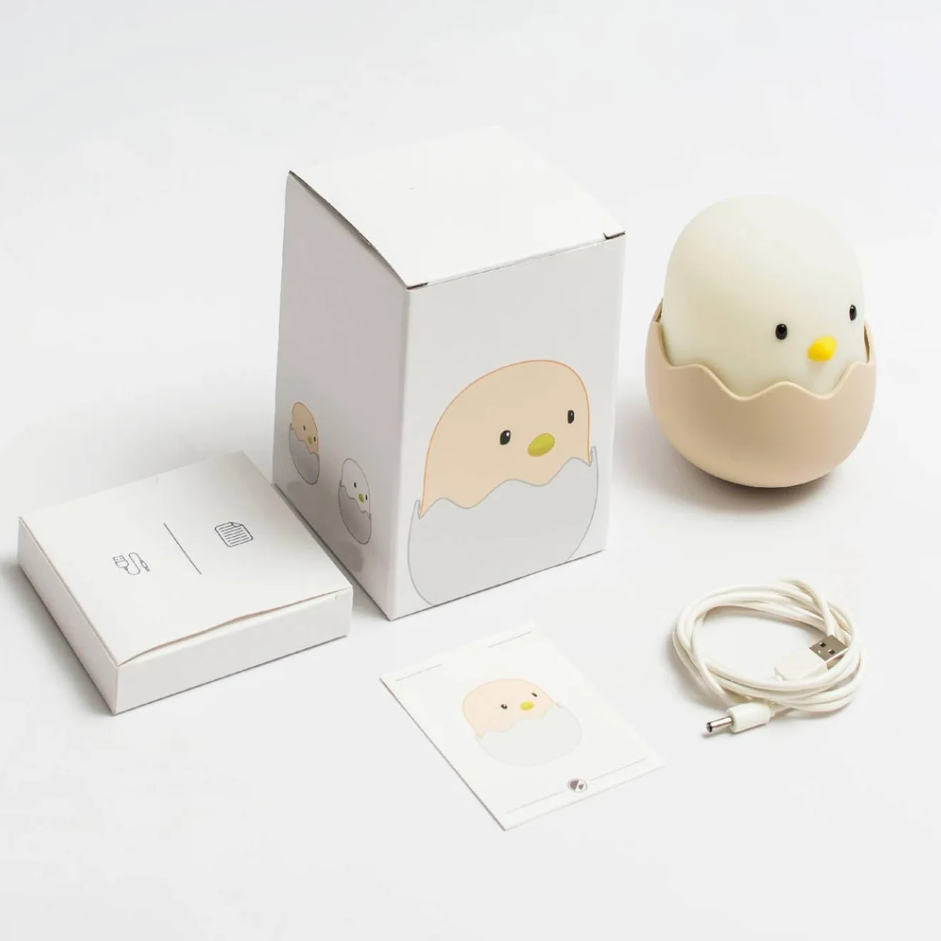 Lampara Pollito Tactil Recargable Portatil Luz Calida Regulable para Bebe