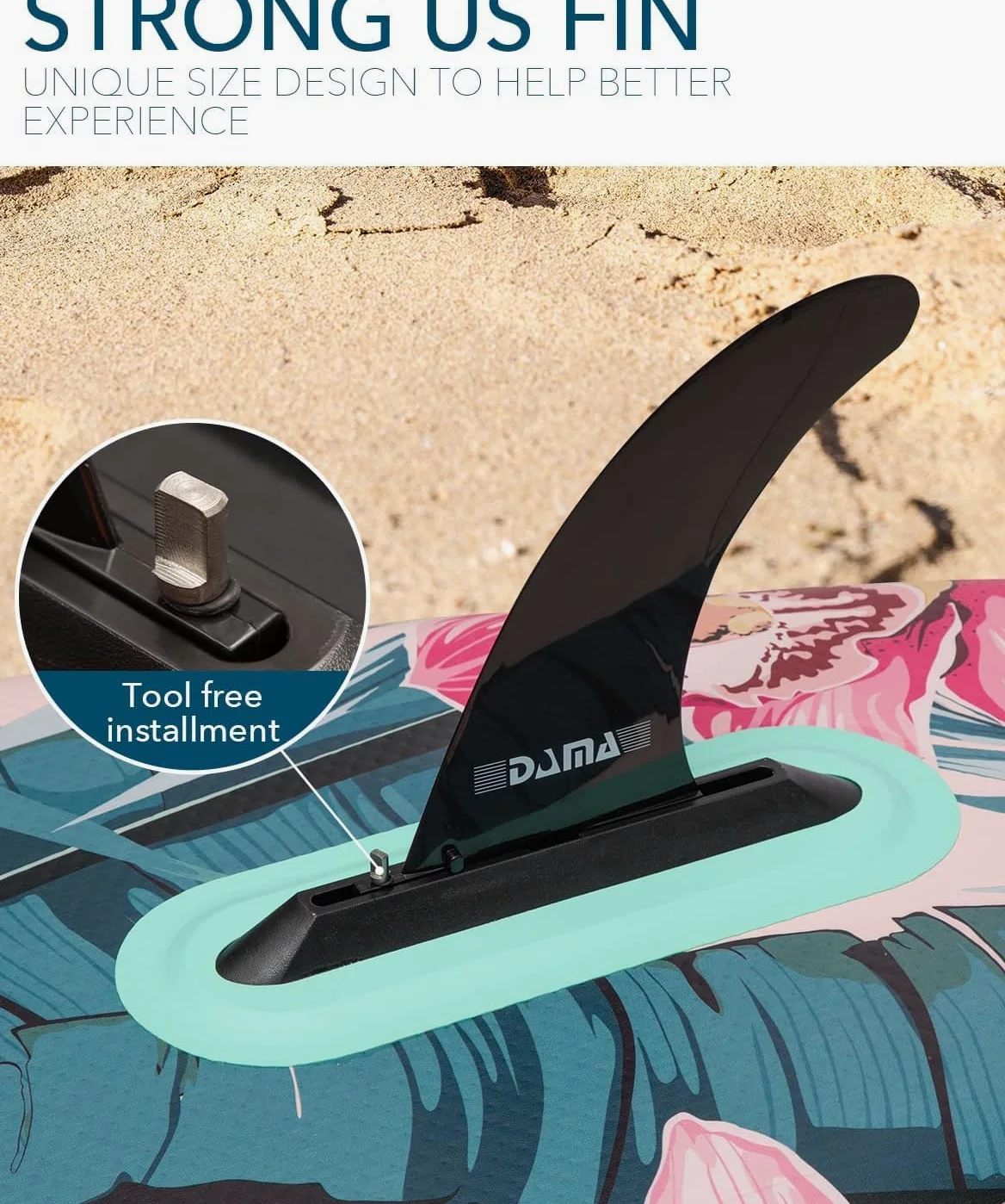 DAMA Light Flower Tabla de Paddle Surf Hinchable, Sup Paddle Board Inflable 320 x 81 x 15 cm, Antideslizante, hasta 145 kg, Remo Doble, Bomba, Mochila, Correa de Seguridad y Bolsa Estanca 5 L