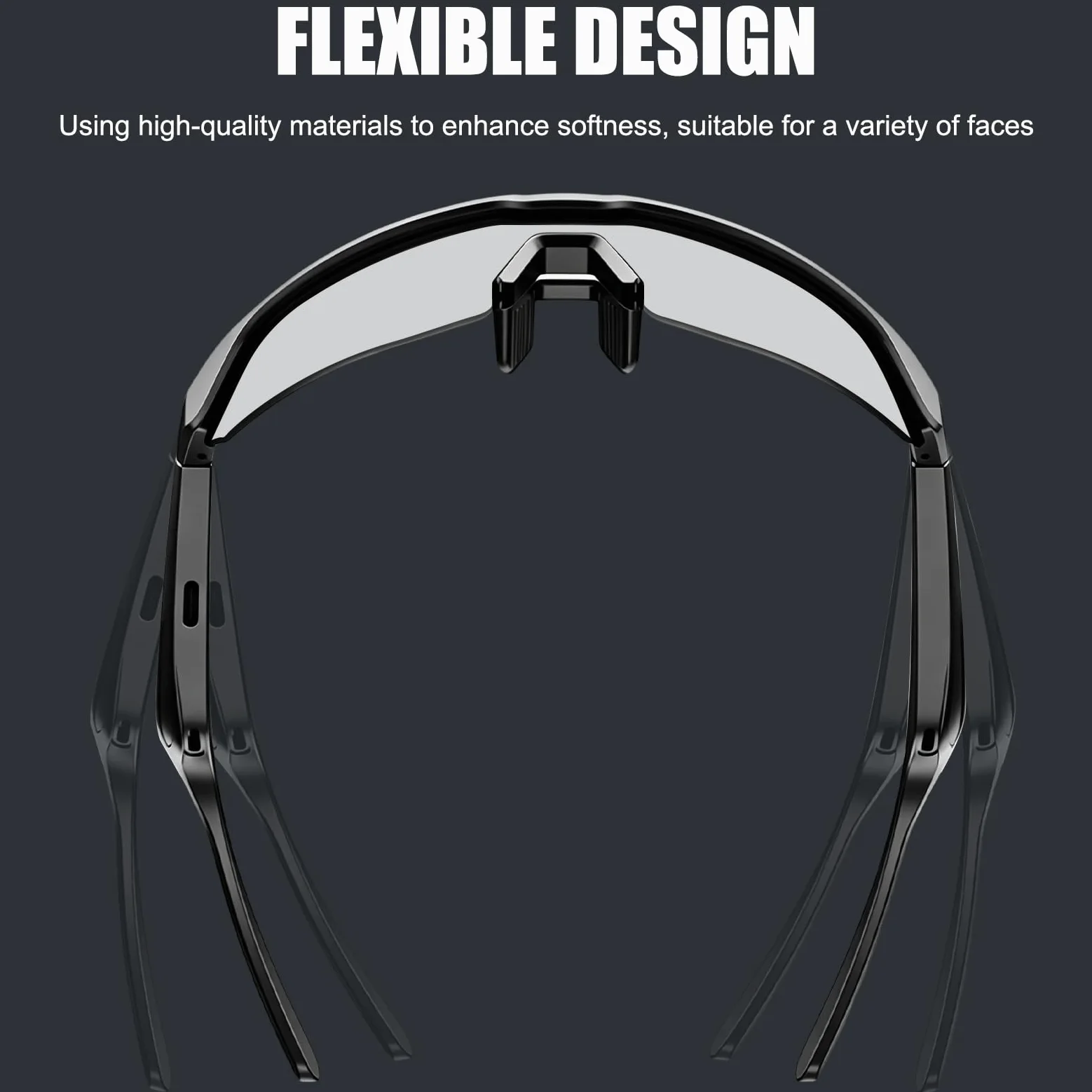 Smart Bluetooth Gafas de sol para ciclismo, auriculares, gafas de esquí, protección UV, respuesta de un clic, navegación por voz, para montañismo al aire libre, ciclismo, correr, esquí