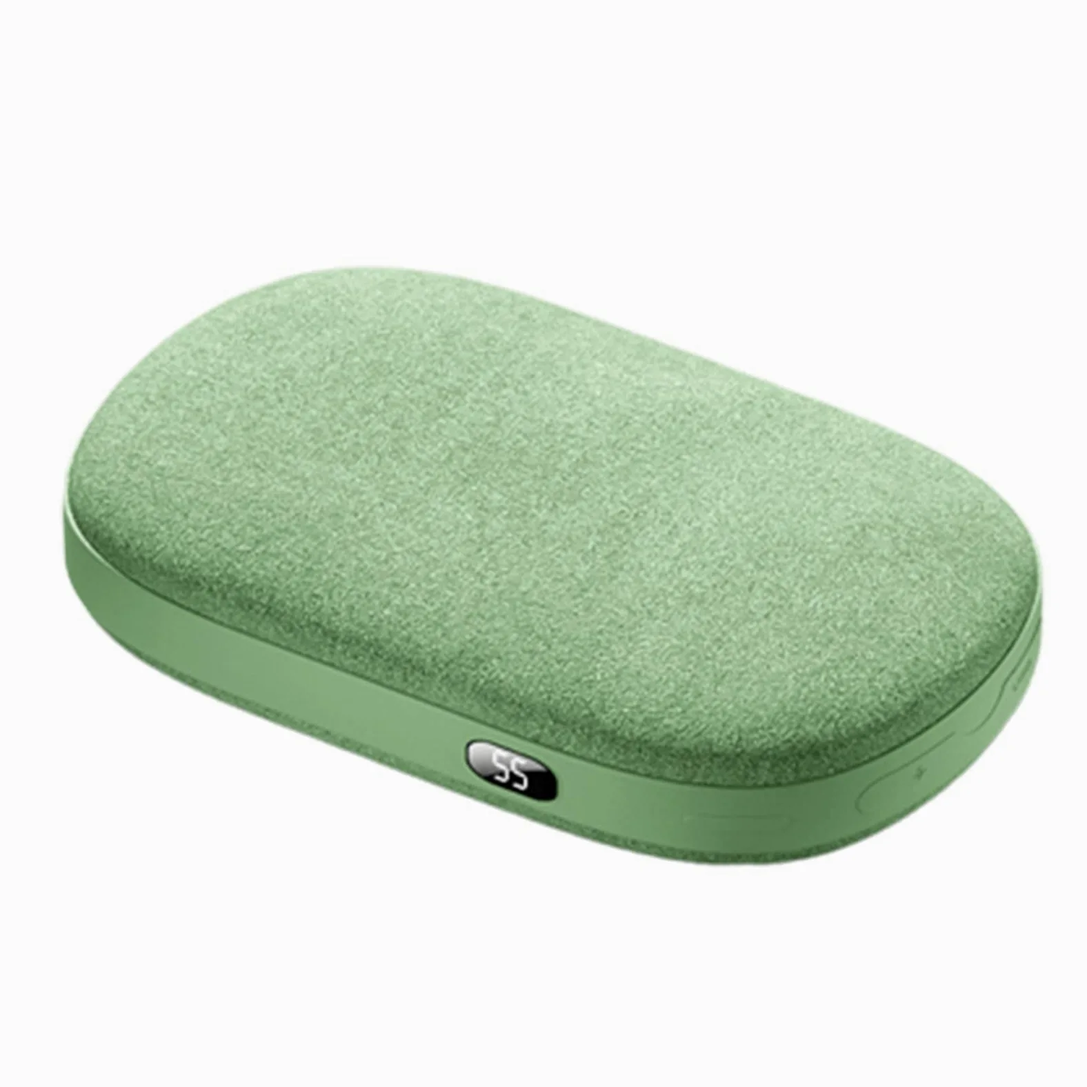Calentadores de Manos de Invierno de 10000 MAh, Calentador de Manos Portátil de Terciopelo USB Móvil, Calentador de Manos, Calentador Recargable con Pantalla Digital,Green,115 * 70 * 26mm
