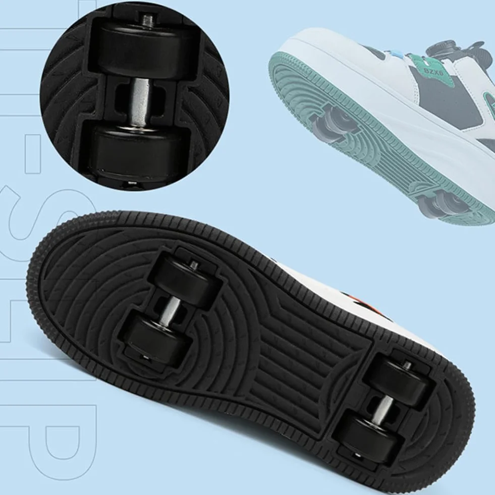 ENEN Zapatos con Ruedas Zapatillas para Niños y Niñas, Exterior Patinaje Multifuncionales Dos Estilos