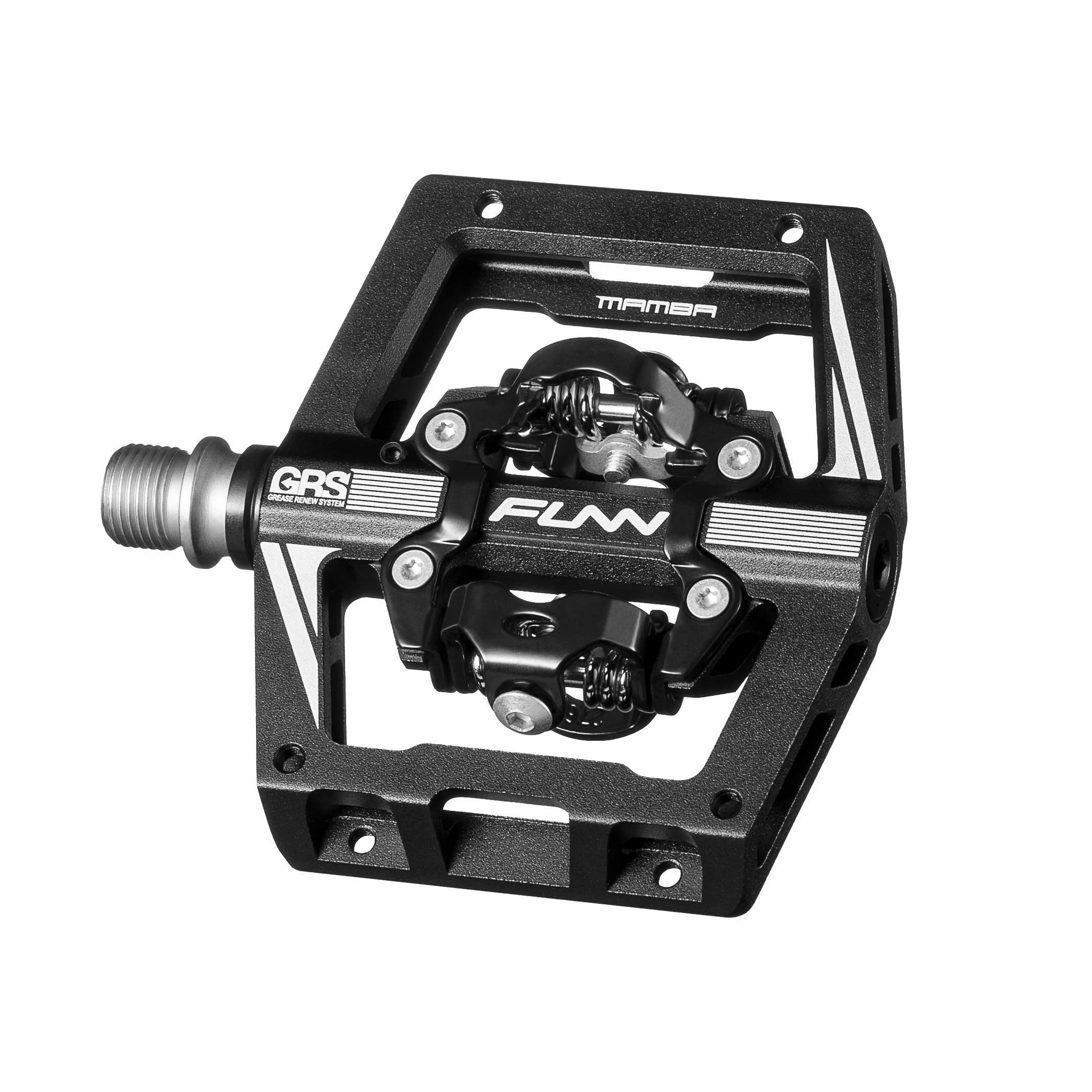 Funn Mamba S Pedales Automáticos MTB, Doble Cara, Calas SPD | aleación 6061 CNC, eje 9/16, plataforma plana y de engrane, rodamiento sellado, aprox 403 g, para BMX y gravel