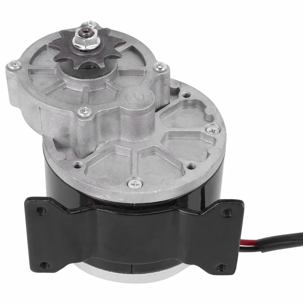 Correa Motor Eléctrico Reductor de Engranajes MY1025Z2 de 12 V y 250 W con Piñón de 9 Dientes, Motor de CC Cepillado, Reductor para Bicicletas Eléctricas y Scooters.