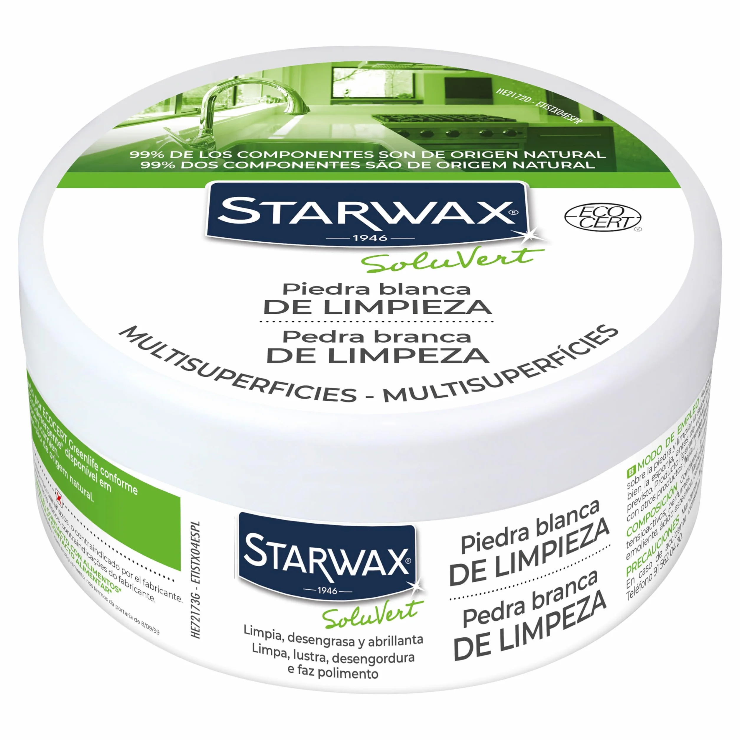 Starwax Piedra blanca de limpieza multiusos 100% origen natural