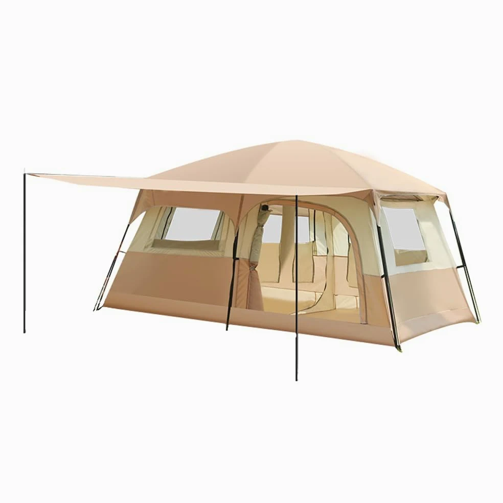 HUIOP Tienda de campaña de Viaje con 2 Habitaciones Tienda de campaña Familiar Grande Transpirable y Resistente a la Lluvia para 6-8 Personas Acampar al Aire Libre Senderismo Mochilero Playa,Outdoor T