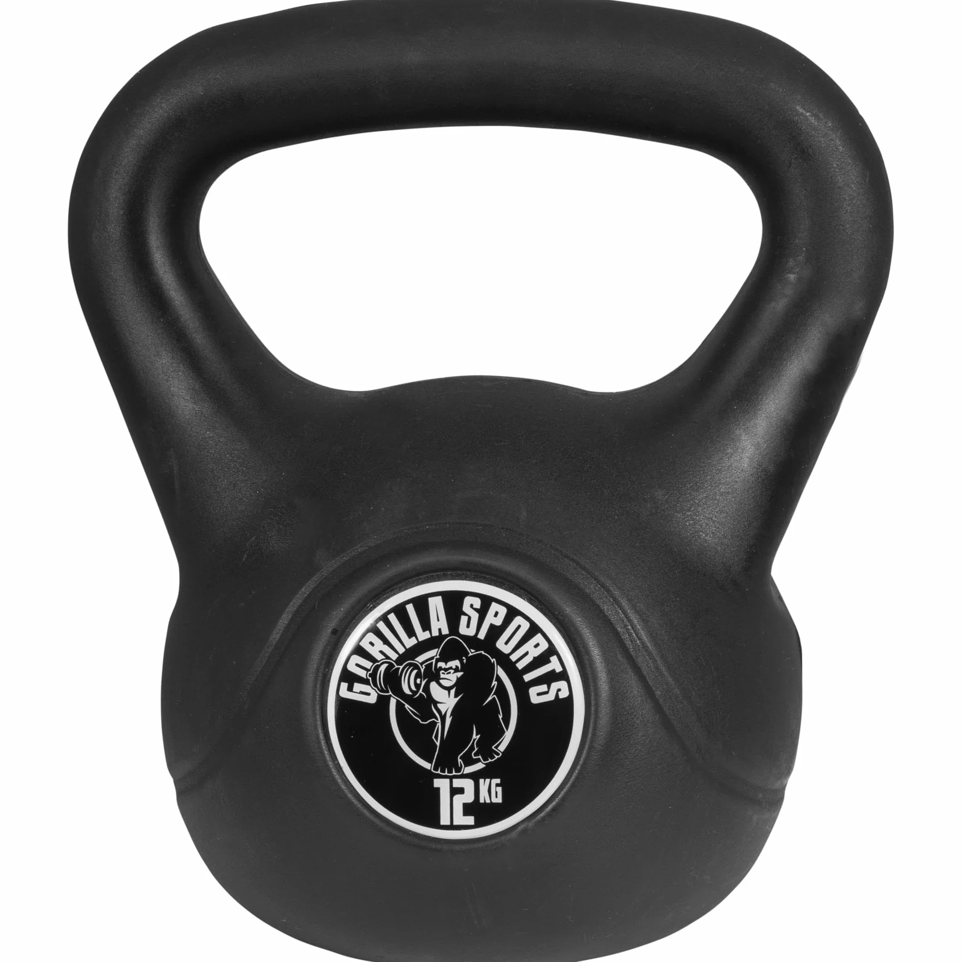 GORILLA SPORTS Kettlebell - Pesa rusa (2 kg, 3 kg, 4 kg, 5 kg, 6 kg, 8 kg, 10 kg, 12 kg, 14 kg, 16 kg, 18 kg, 20 kg, con/sin estante, de plástico, pesas rusas, peso esférico)