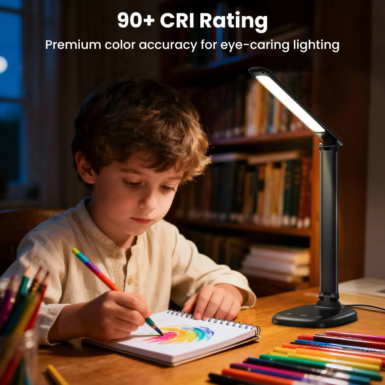 Lámpara de Escritorio LED, 5 Modos, Batería 4000mAh, Puerto USB, Control Táctil, Temporizador