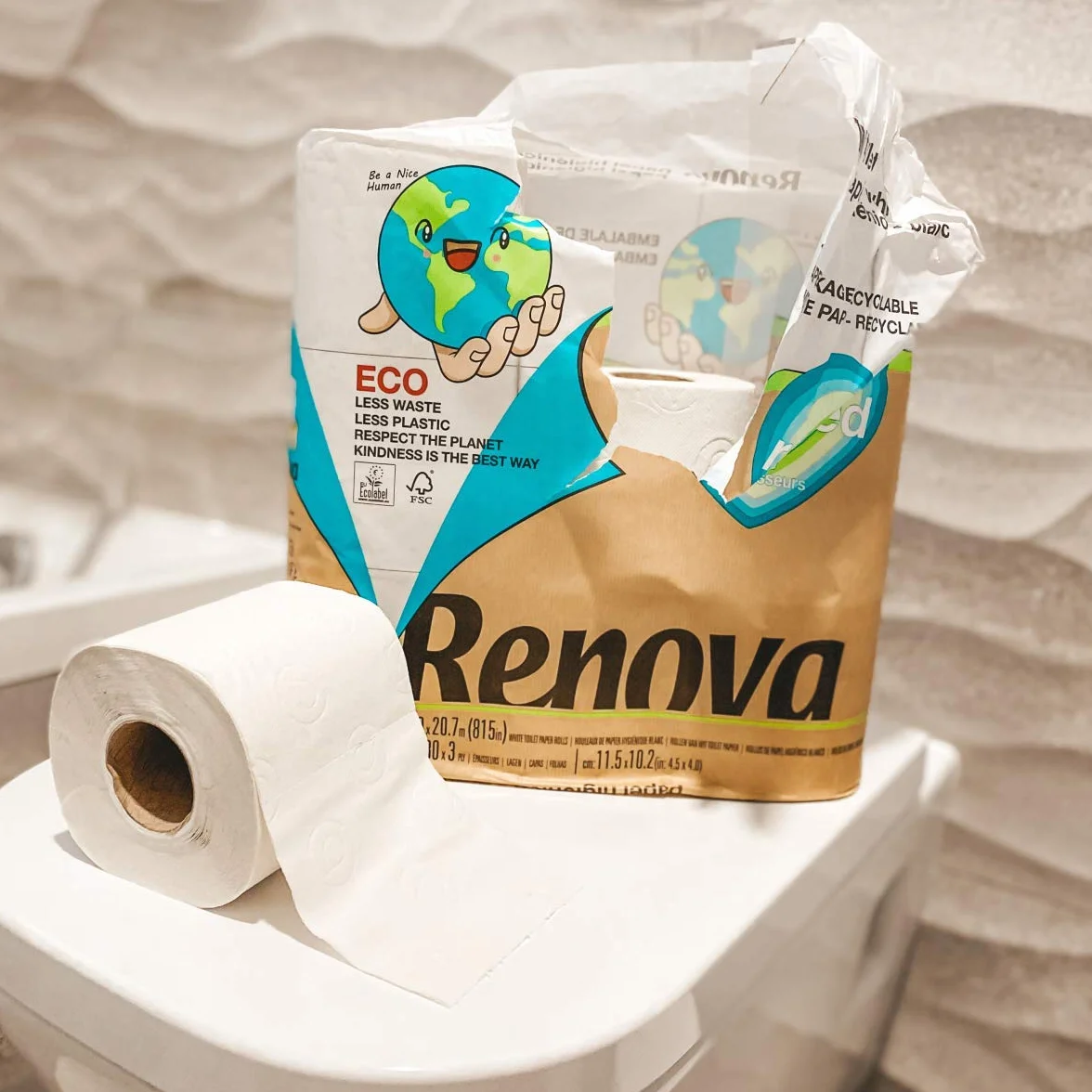 Renova Papel Higiénico Reciclado 9 Rollos Sin Plásticos FSC Ecolabel