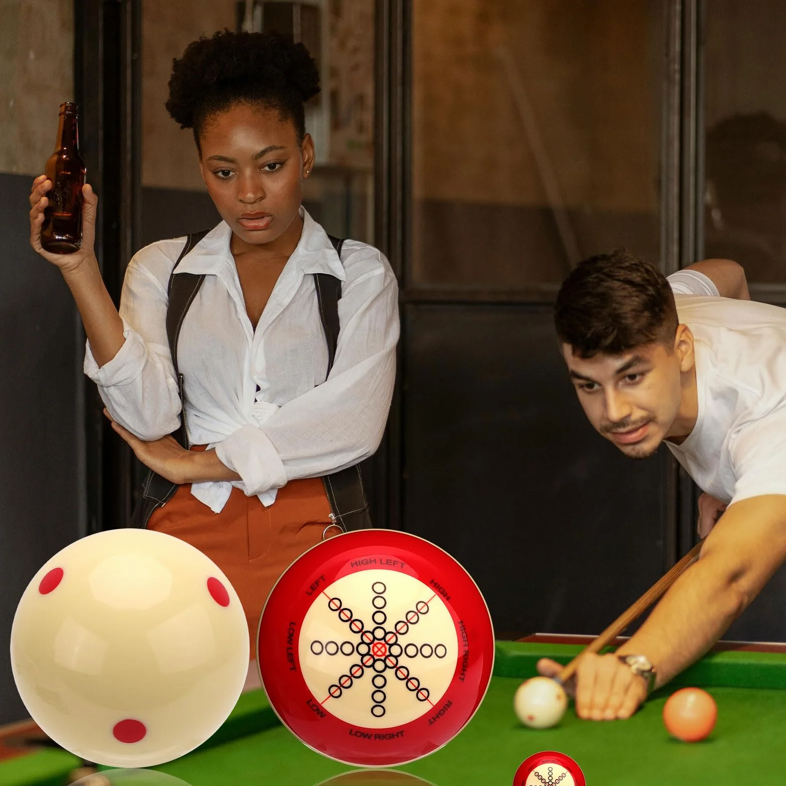 Bolas de Entrenamiento de Billar 2uds Punto Rojo para Juegos Deportes