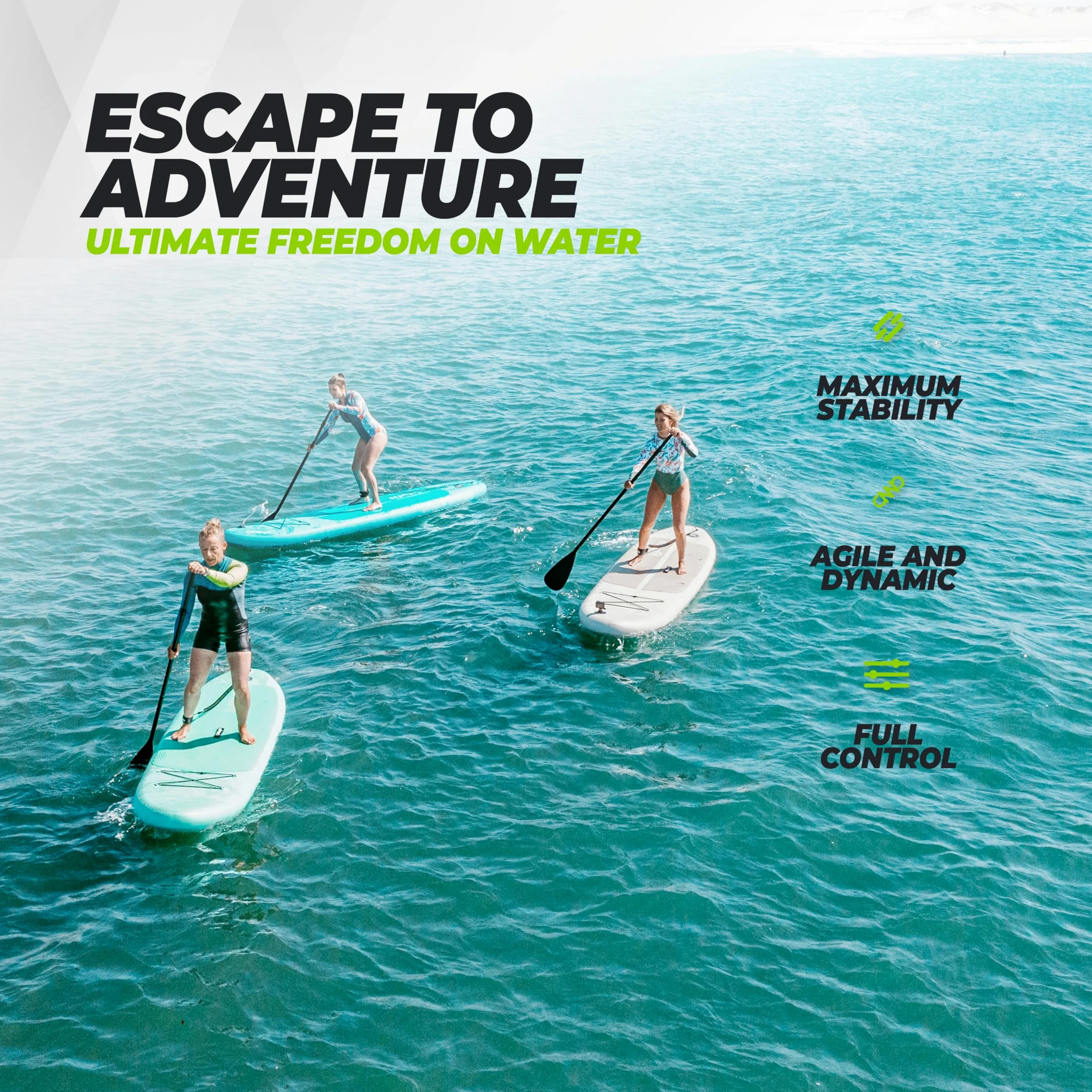 VirtuFit Tabla de SUP Ocean 275 – Negro – Incluye accesorios y bolsa de transporte