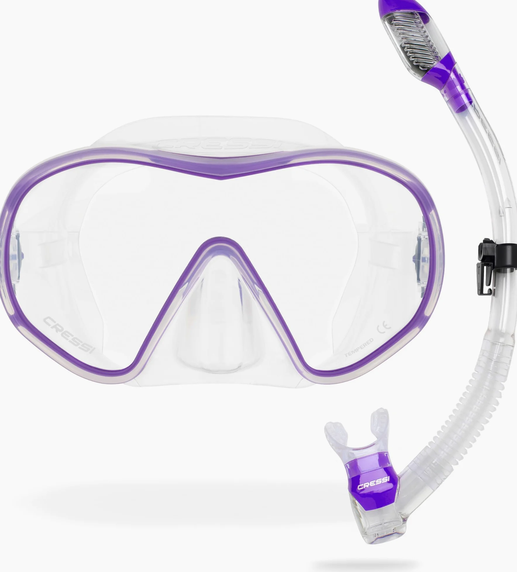 CRESSI F-Dual + Supernova Dry Combo - Juego de máscara Unisex F-Dual y Dry Snorkel para Buceo y Buceo, Talla única