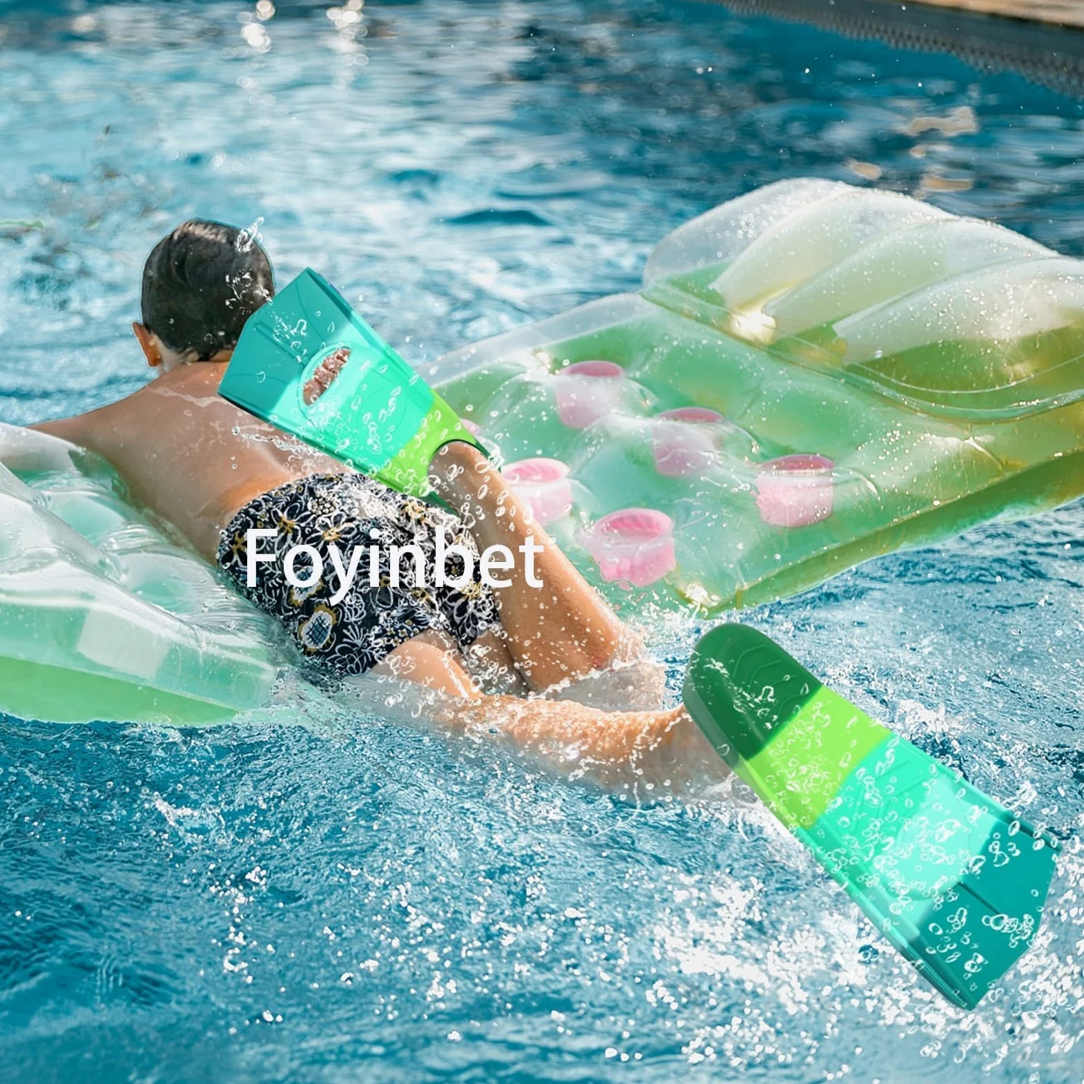 Aletas de natación para niños, aletas cortas de entrenamiento de natación para natación, esnórquel para niños, niñas, niños y adolescentes (D-S)