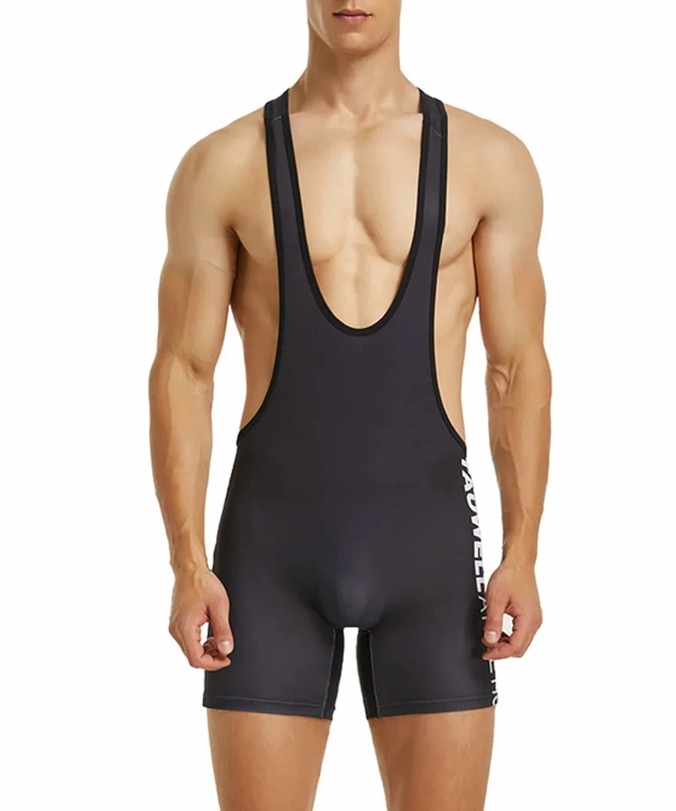 Chaleco de levantamiento de pesas para hombre, leotardo de lucha libre, traje corto de triatlón