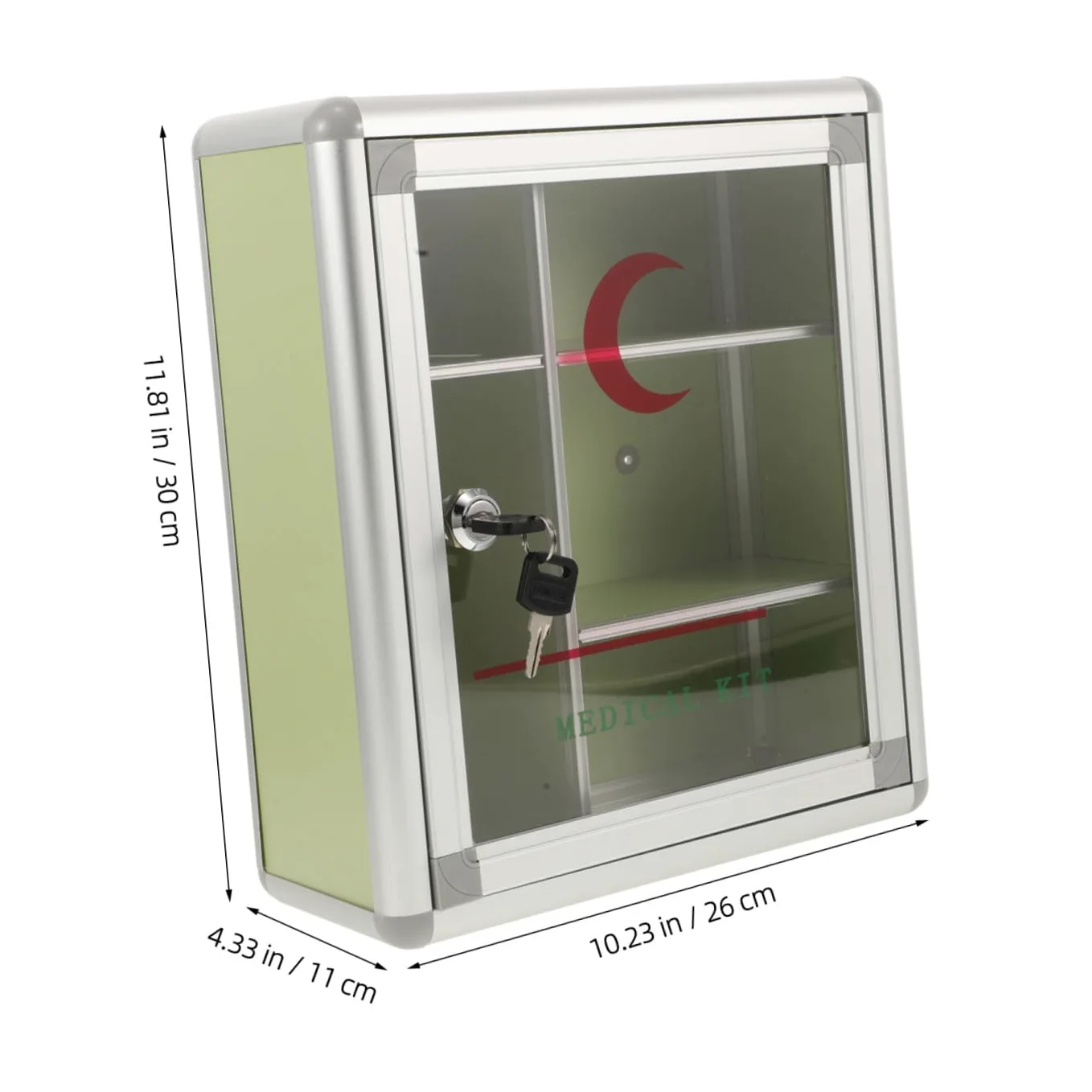 ULTECHNOVO Botiquín de Pared Pequeño con Cerradura para Medicamentos | Aleación de Aluminio y Tablero de Densidad, Almacenamiento Multifuncional, Uso Doméstico y Actividades al Aire Libre