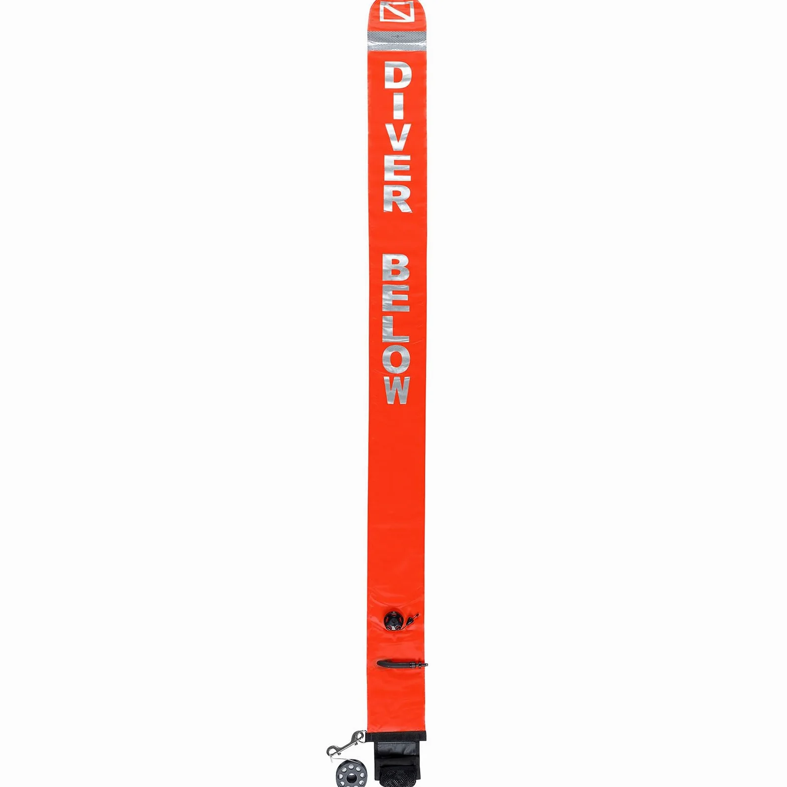 Mares Marker Buoy All-in-One - Paracaídas de Buceo 180 cm, Banda Solas Reflectante, Carrete Integrado de 20 m, Naranja Brillante