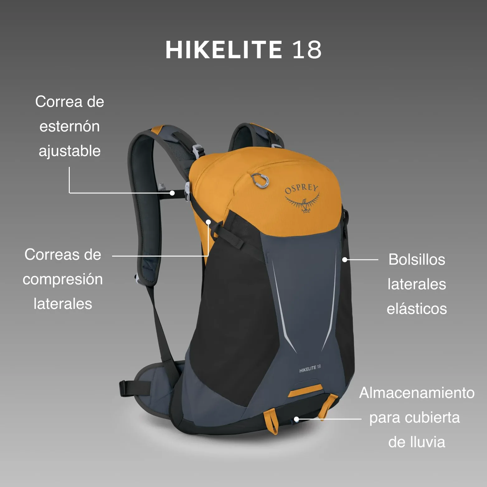 Osprey Hikelite Mochila de senderismo unisex, 18L, Cascade Blue