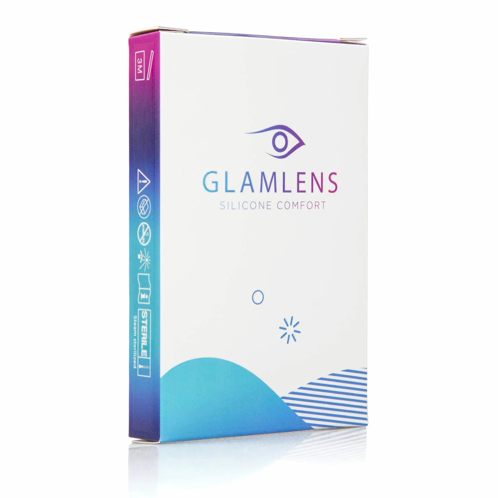GLAMLENS Keira Blue lentillas de colores azules 1 par 90 Días Sin Graduación hidrogel de silicona