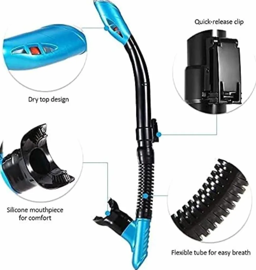 Máscara Snorkel Máscara Buceo Máscara De Buceo Snorkel Máscaras Set Anti Niebla Natación con Tubo Seco para Hombres Mujeres Equipo de Snorkel