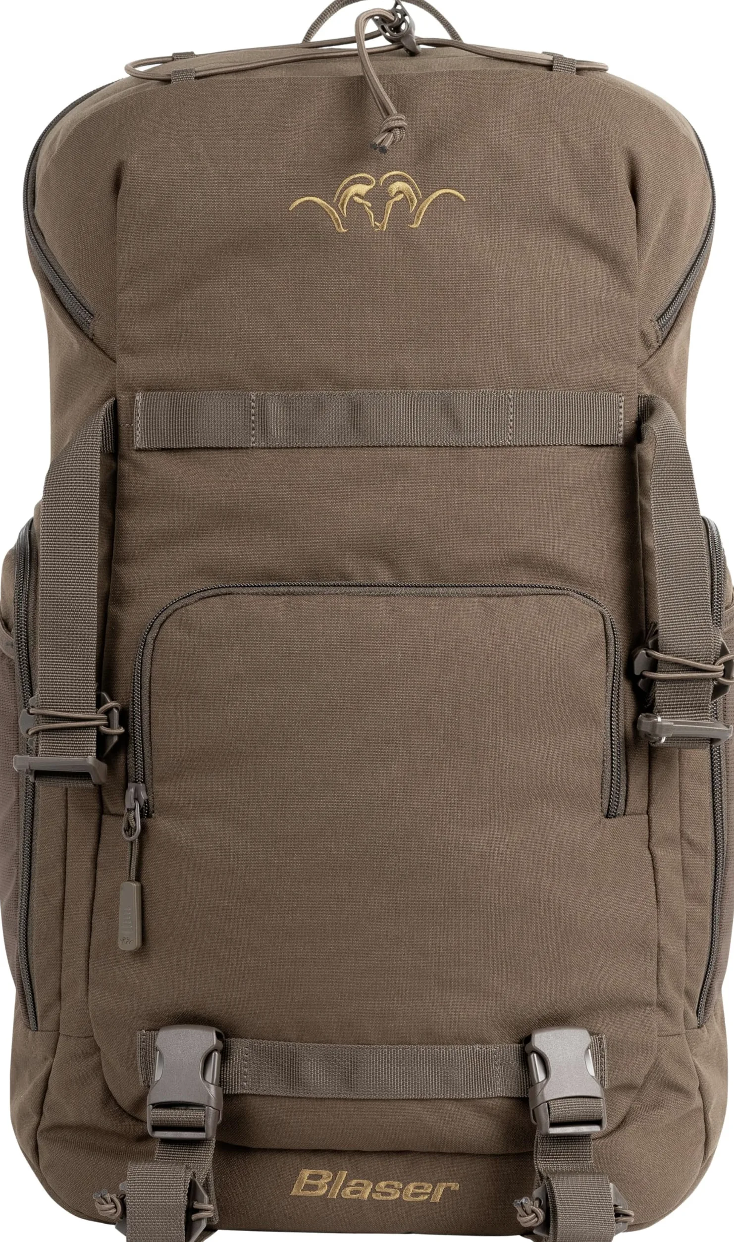 Blaser – Ultimate Backpack S | Mochila de caza modular de 30 L | Sistema Molle y sistema de hidratación compatible | Marrón oscuro & HunTec | Correas de compresión y espacio de almacenamiento